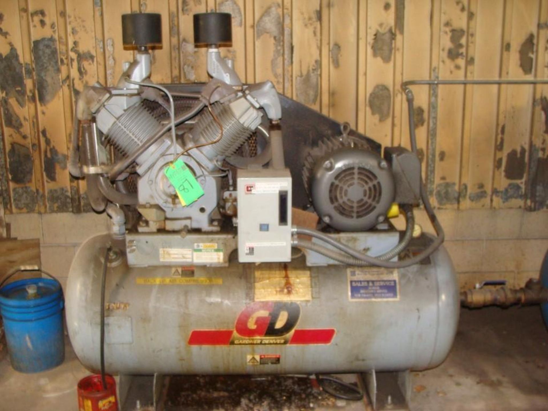 2001 Gardner Denver R70A 30Hp Reciprocating Air Compressor, S/N R70A17742, Horizontal Tank Mounted,