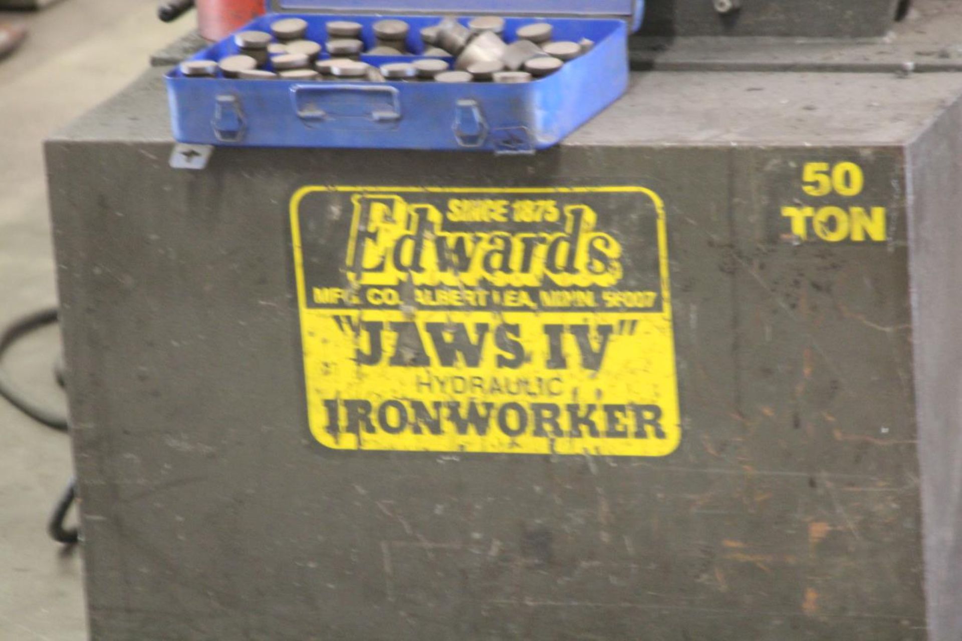 Edwards Jaws IV 50 Ton Hydraulic Ironworker w/ Punches - Image 2 of 7