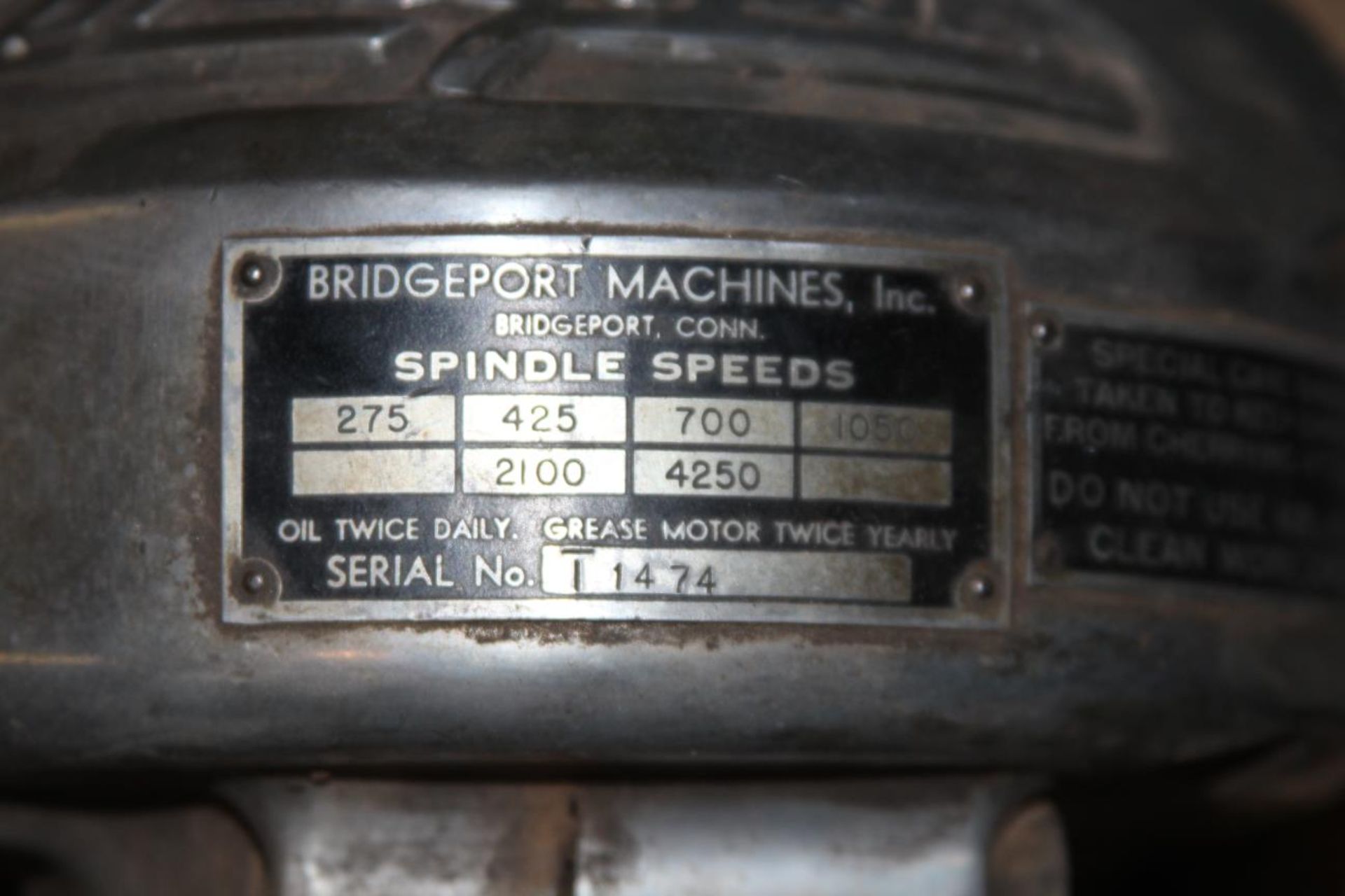 Bridgeport Cherrying Head 1/2HP/220V/3PH - Image 3 of 3