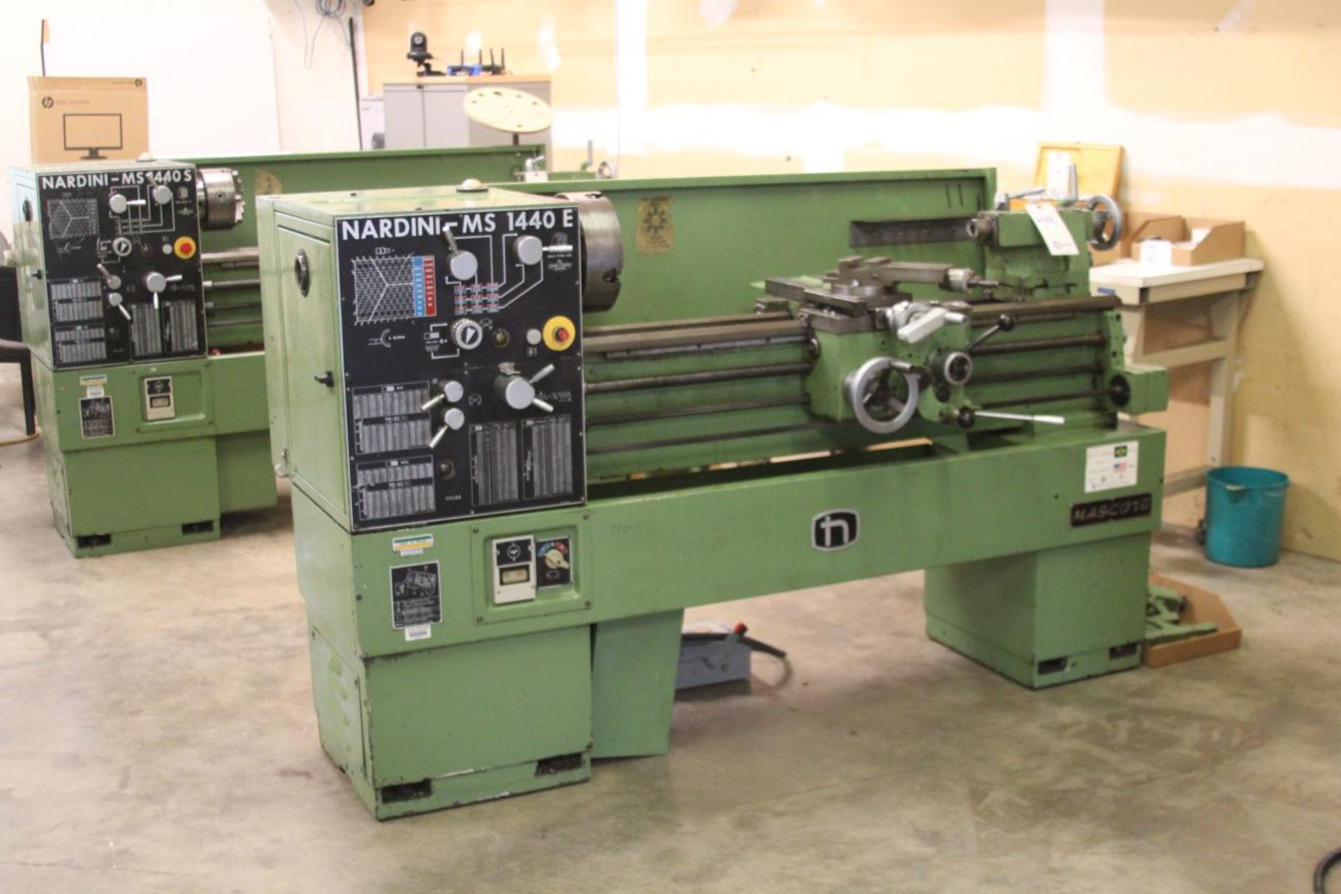 Nardini Mascote MS 1440E Geared Head Engine Lathe  14" x 40", 25-2000rpm, Inch/ Metric Threading,