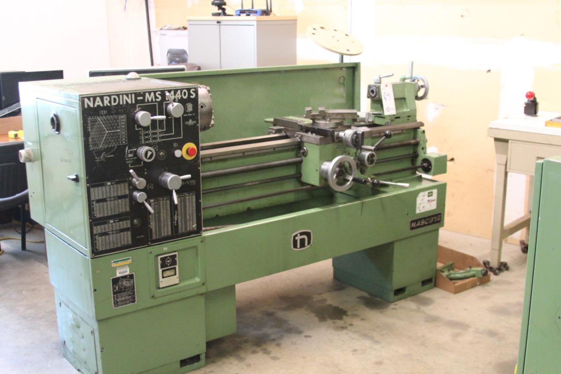 Nardini Mascote MS 1440s Geared Head Engine Lathe  14" x 40", 50-2000rpm, Inch/ Metric Threading,