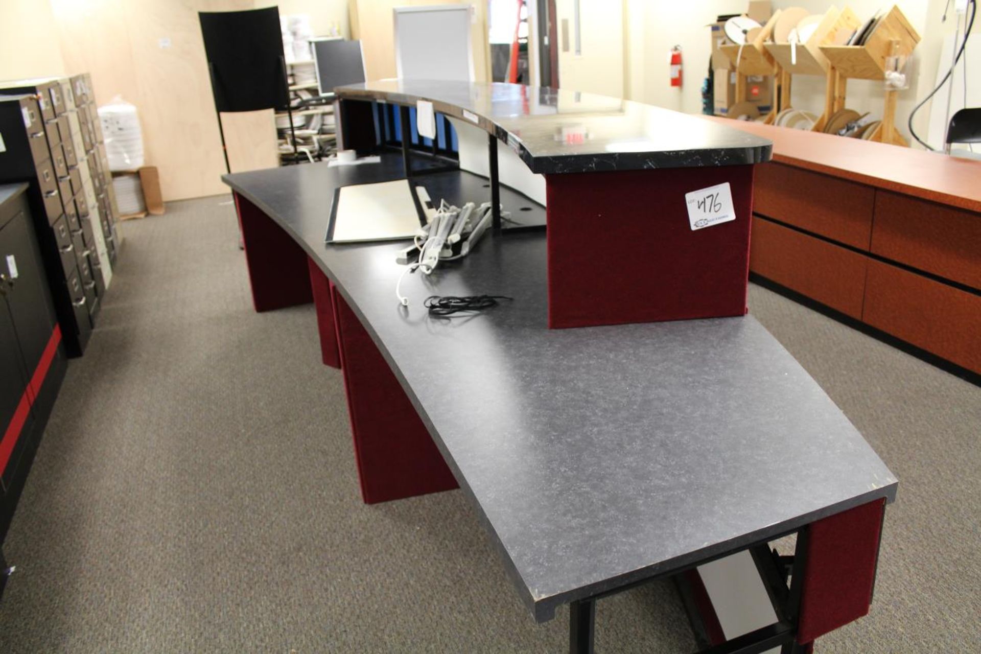 Light Weight Reception Counter and Cabinets.  Approximate Dimensions: Counter 175"x42"x45"H, - Image 3 of 6