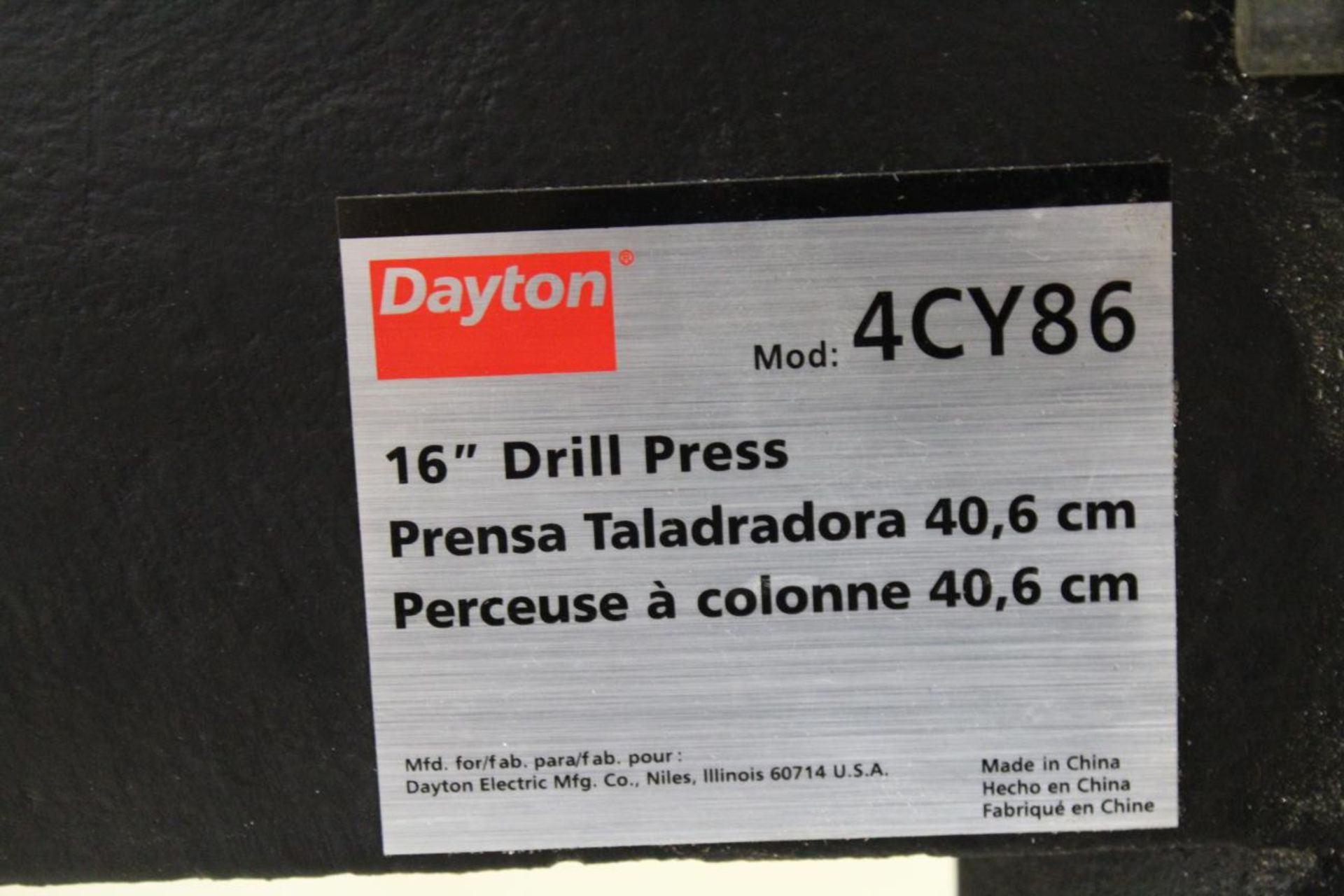 Dayton 4CY86 16" Drill Press 1/2hp 115/230v, 260-3080 RPM - Image 6 of 6