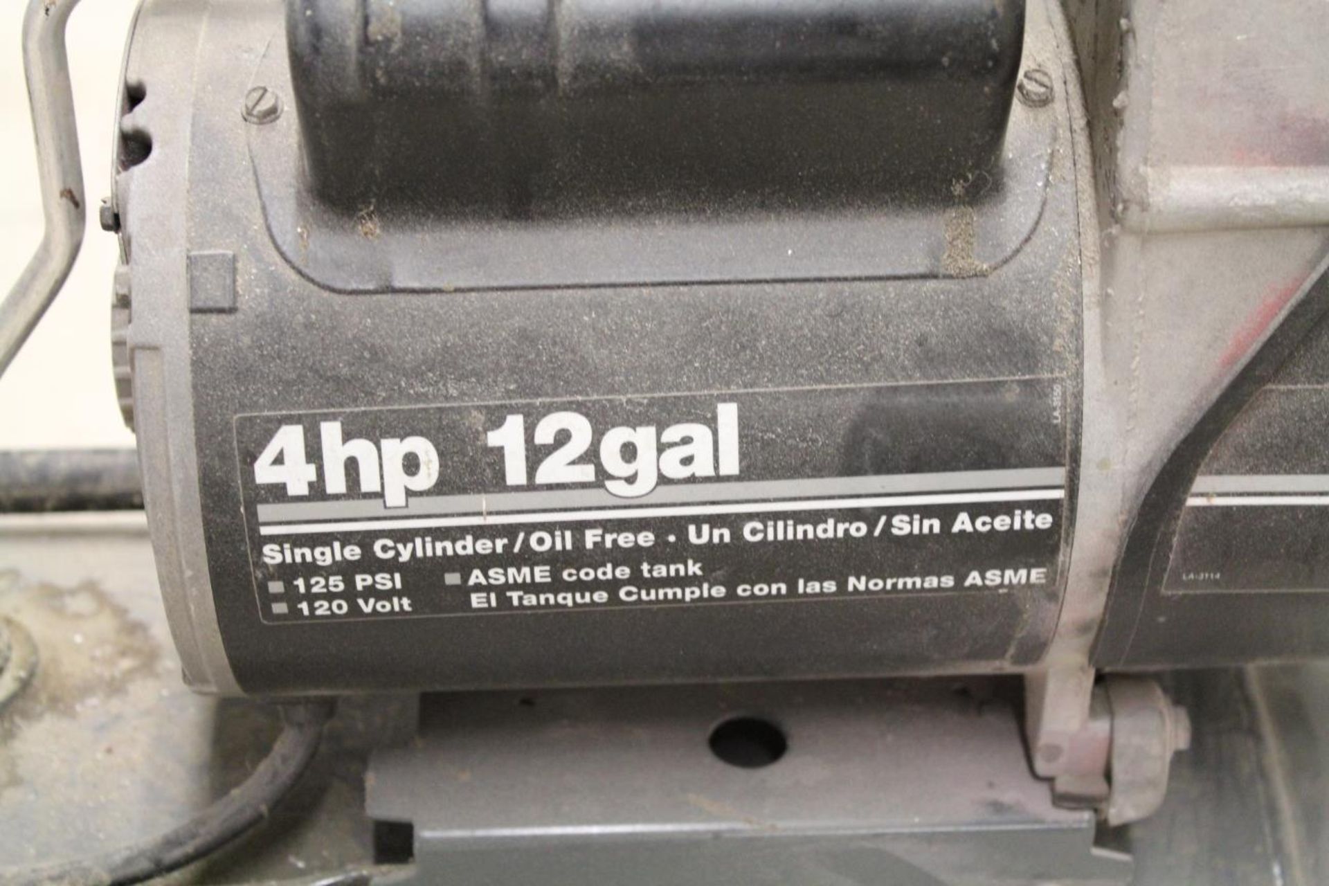 DeVILBISS IR84121 12-Gallon Air Compressor 1 Cyl/4hp/120v - Image 3 of 3