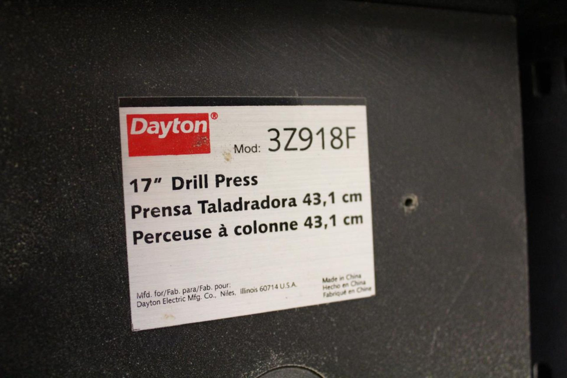 Dayton 3Z918F 17" Drill Press(missing table) 3/4hp 115v/230/1ph - Image 4 of 5