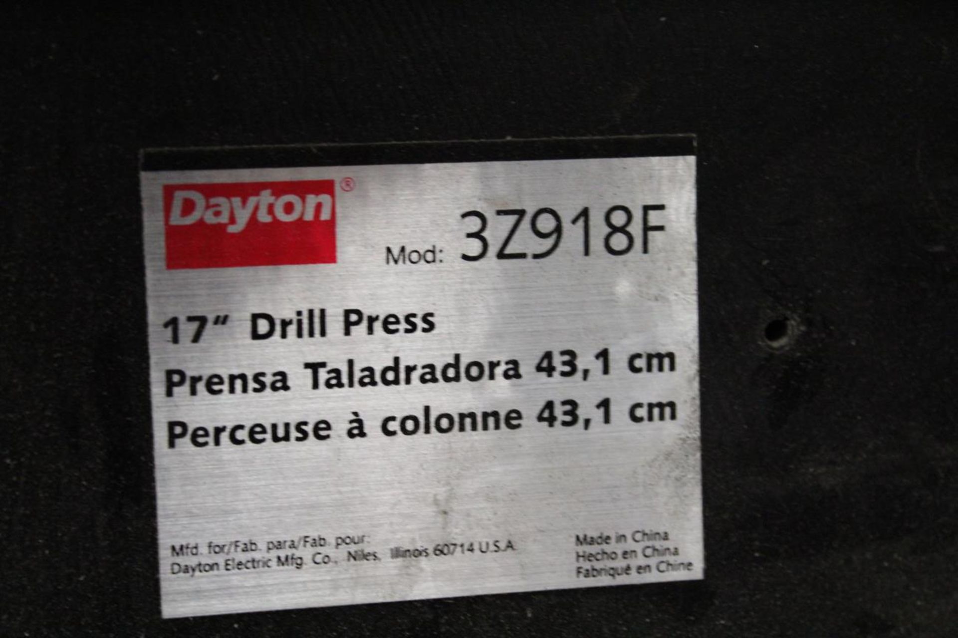 Dayton 3Z918F 17" Drill Press 3/4hp 115v/230/1ph - Image 4 of 5