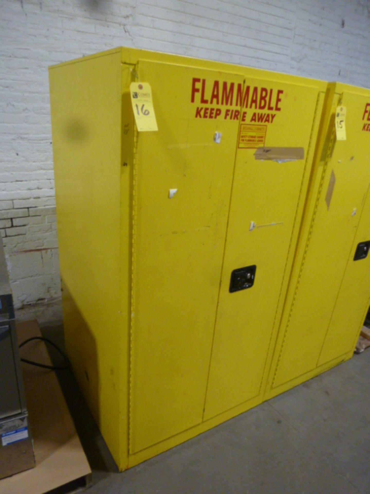 Steel Dbl. Door Fire Proof Storage Cabinet, 34" x 34" x 65" H