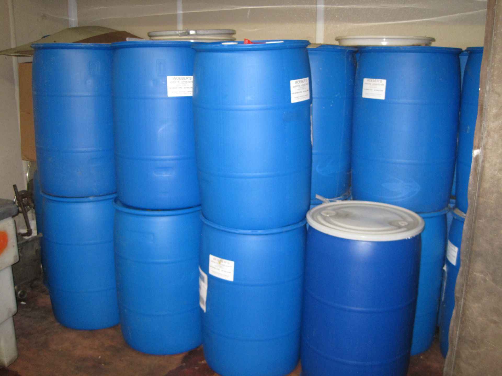 Contents of Room: Approx. (30) Empty 55 Gallon Barrels & Old Kettle