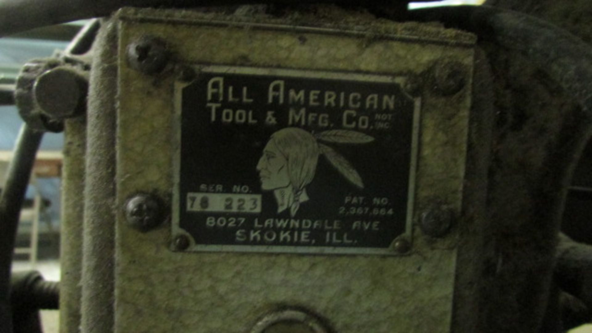 All American Shaping Machine, s/n 78223 - Image 2 of 2