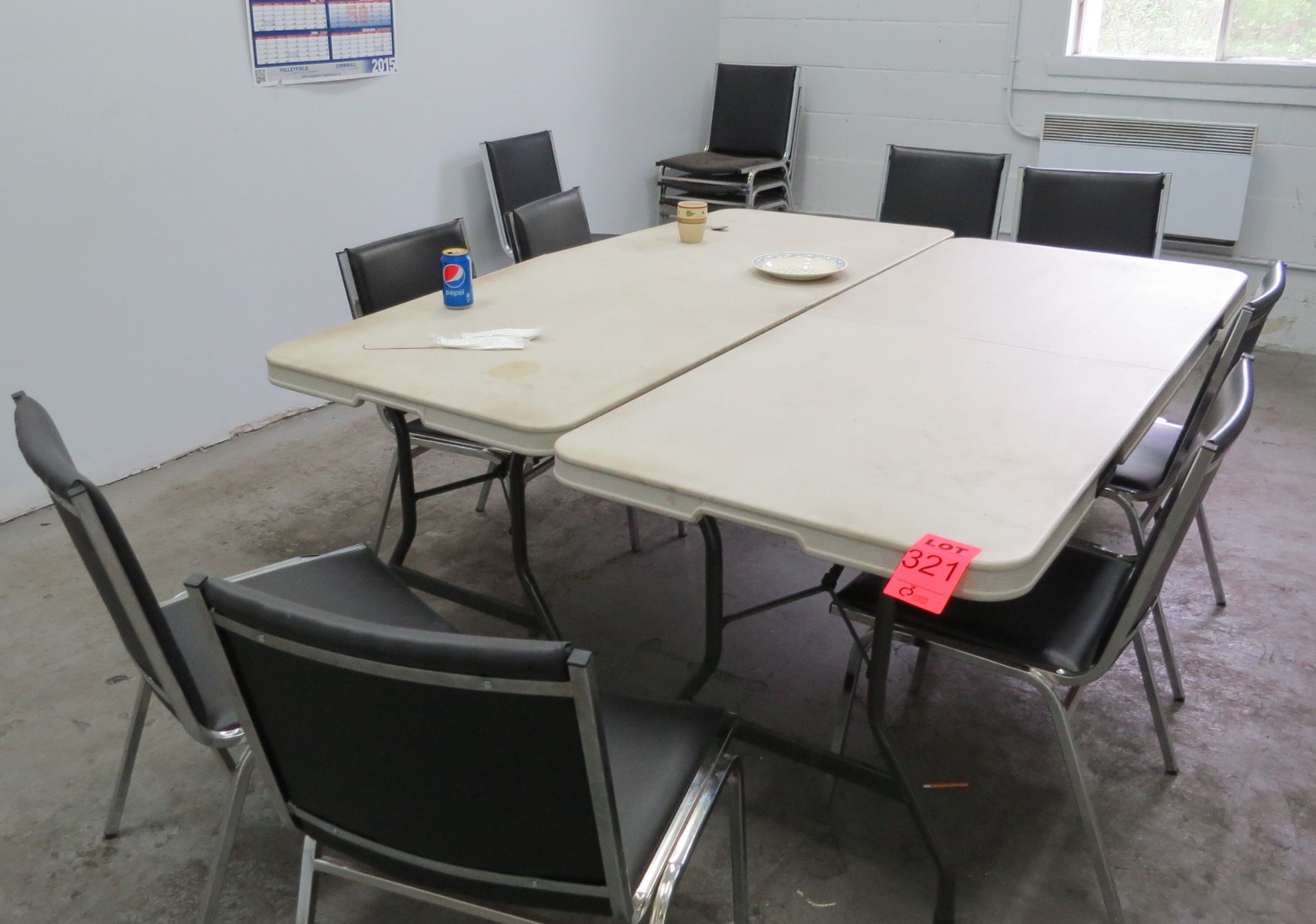 Lot-2 folding tables + 12 chairs