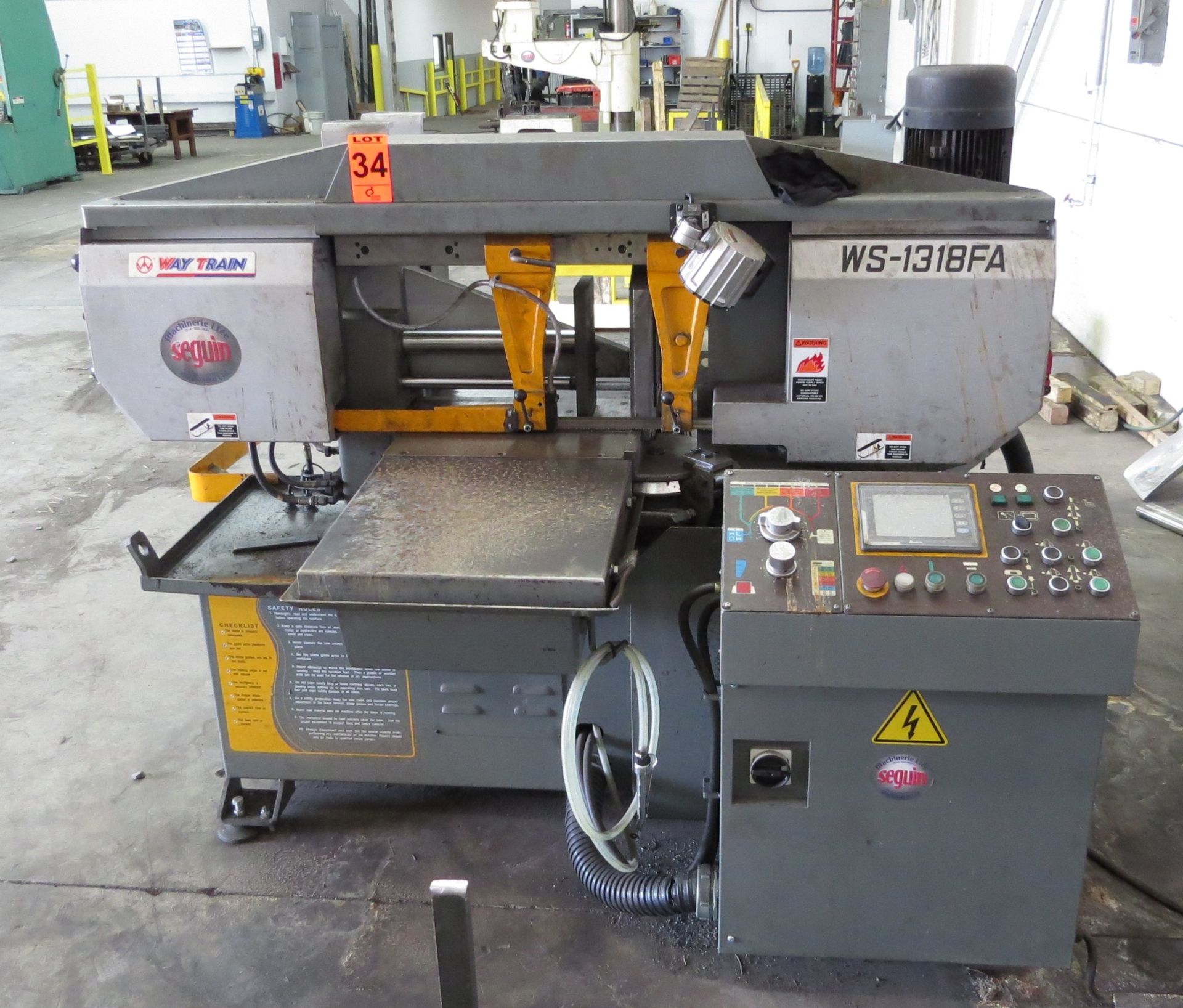 Waytrain 13"x18" Bandsaw Model: WS1318FA w Spray Mist System model: 01DONN2, s/n: 11053171