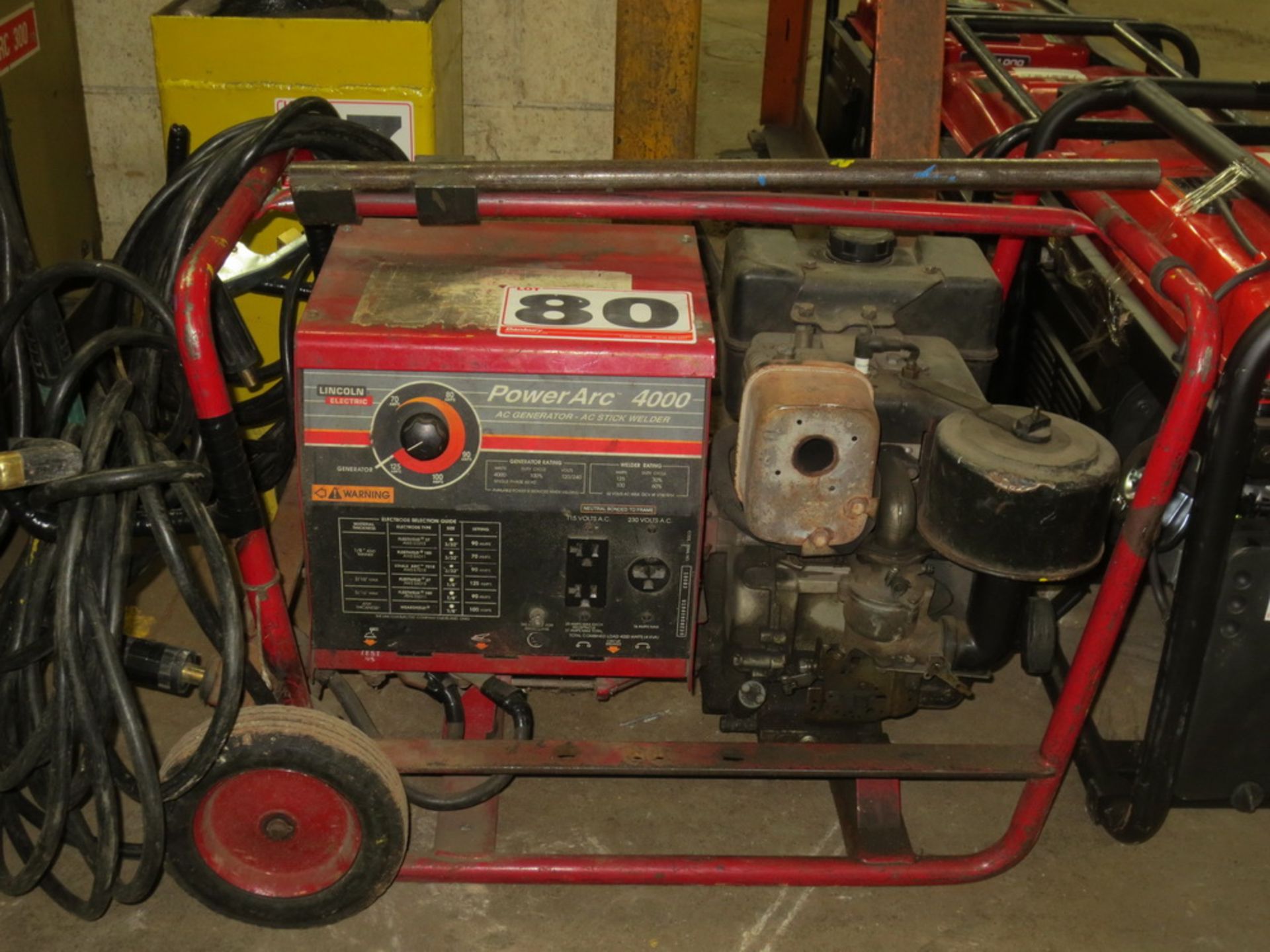 1 LINCOLN POWER ARC 4000 125AMP GAS WELDER