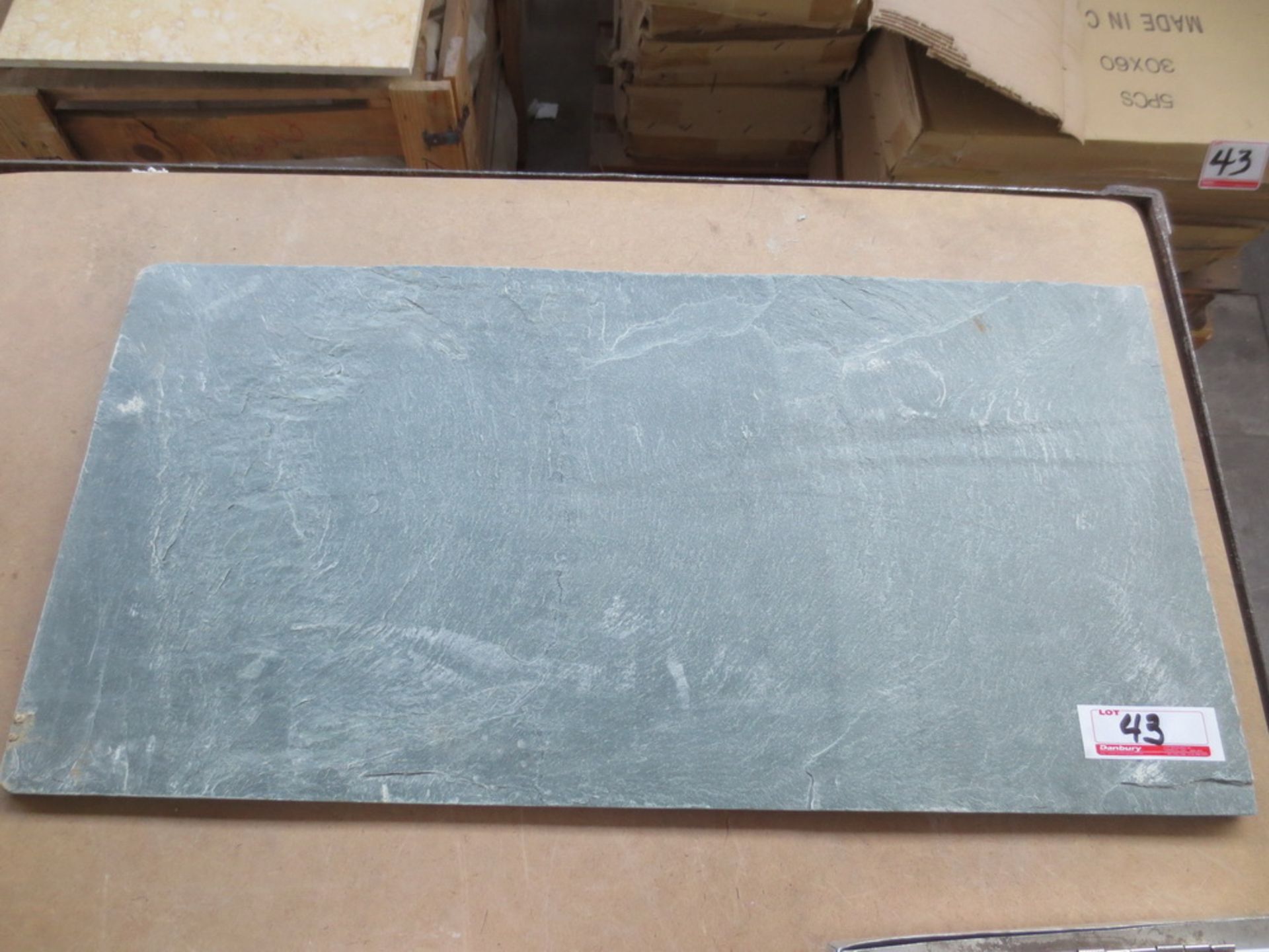 380 - SQ. FT. GREEN APPROX 12X24 SLATE TILE - 38 BOXES