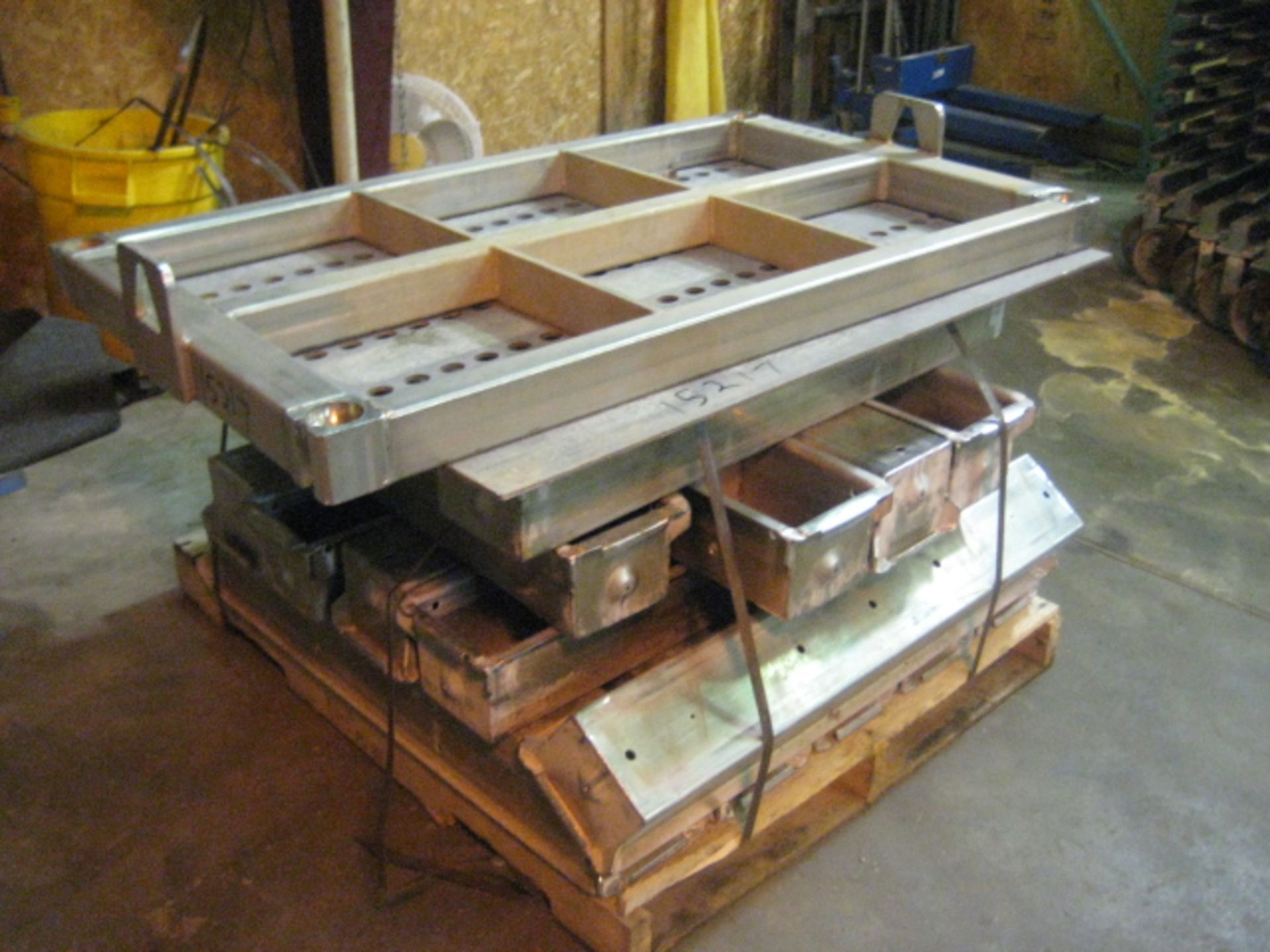 Qty (17) 6"W x  5.5"dp x 39"L ham molds/trays; has 1 top and divider plate for ham tower.