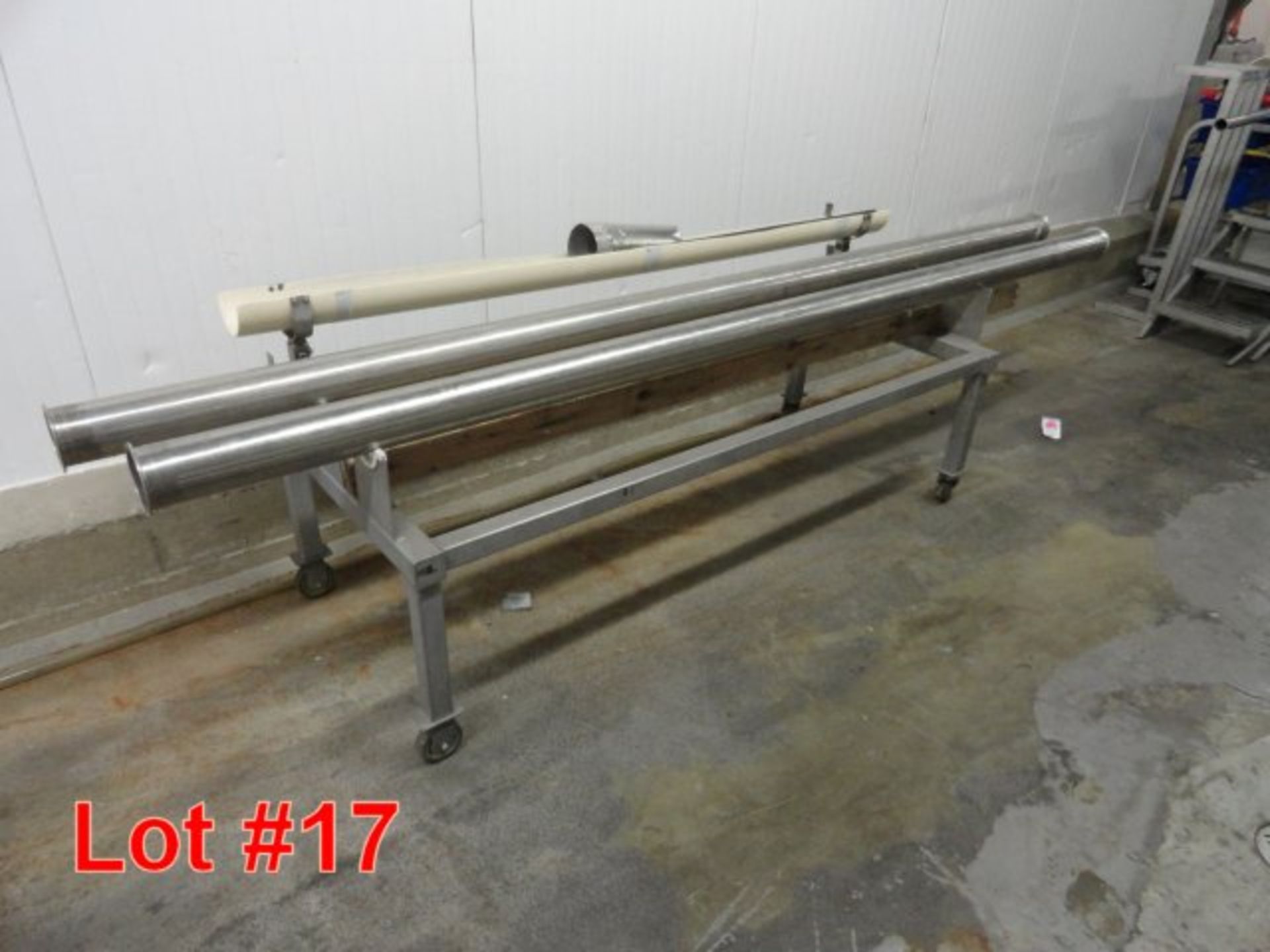 4" SANITARY STAINLESS STEEL PIPE W/CART; EACH 10'L - Image 2 of 2