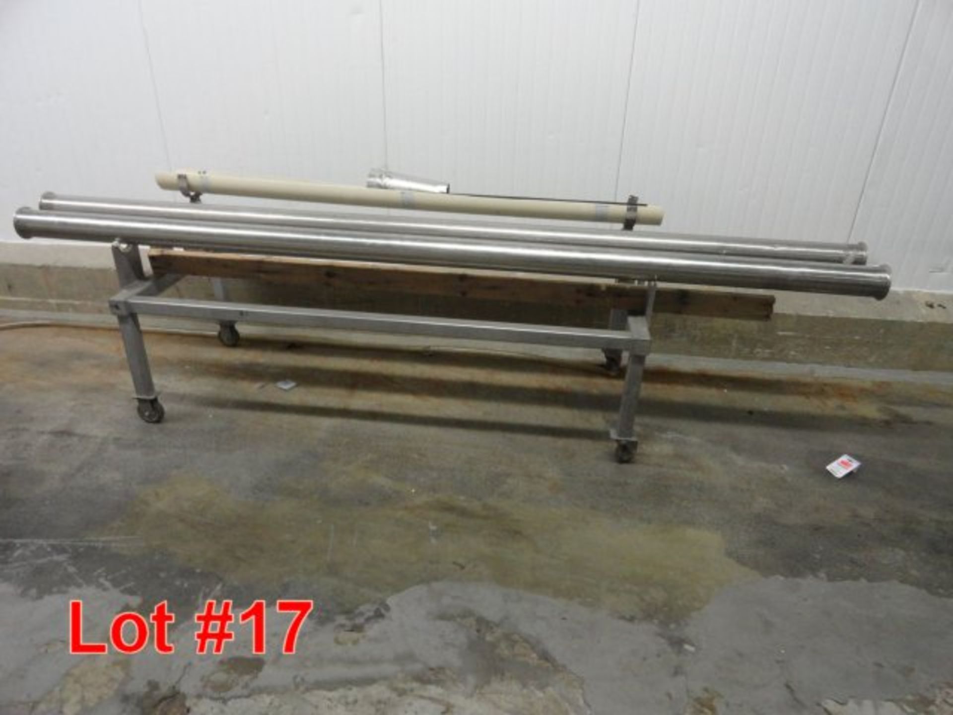 4" SANITARY STAINLESS STEEL PIPE W/CART; EACH 10'L