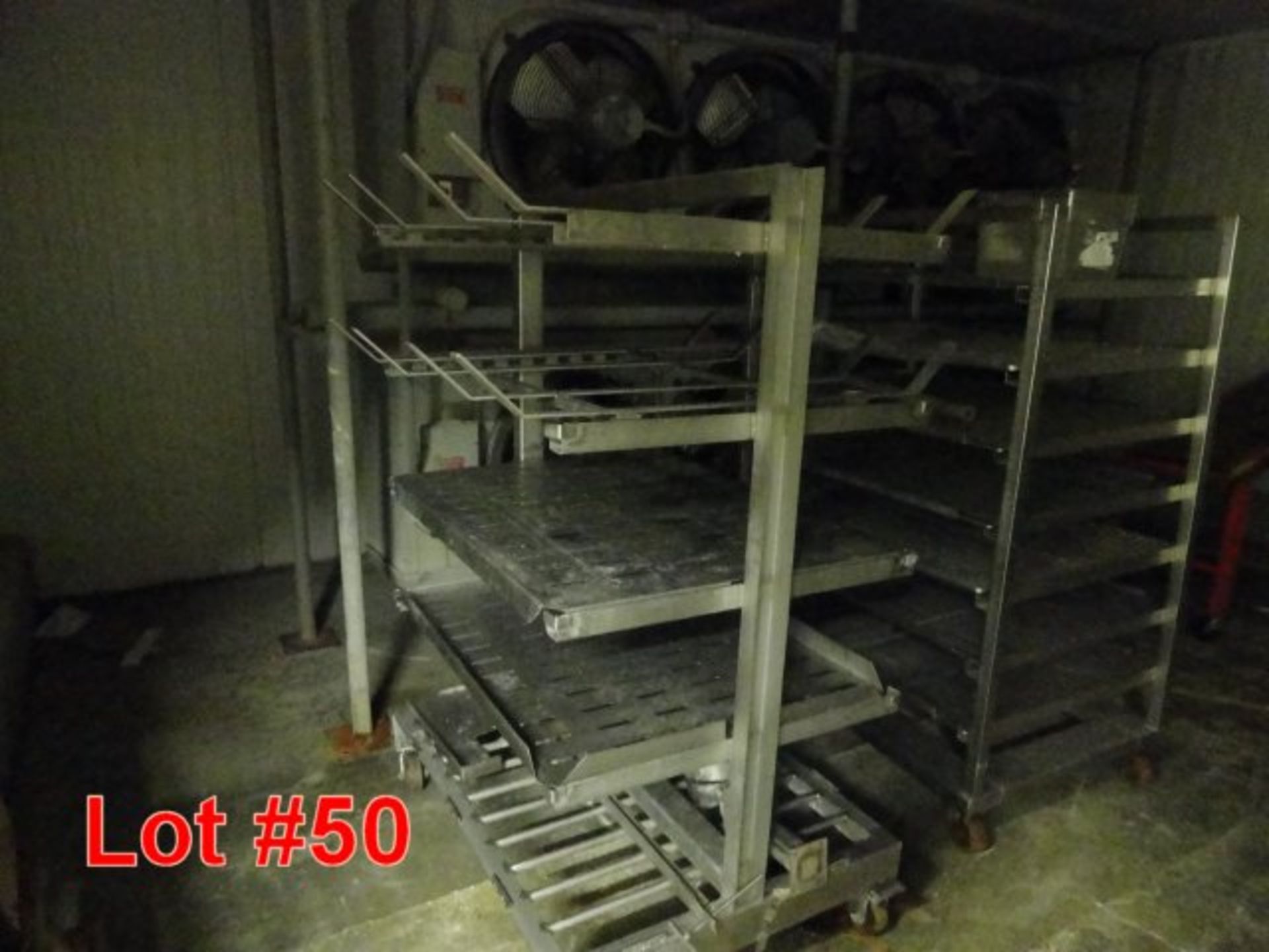 STAINLESS STEEL TRUCK; 4-SHELVES; 42"  x 33" X 66.5"; 12" TIERS, SOLID SHELF