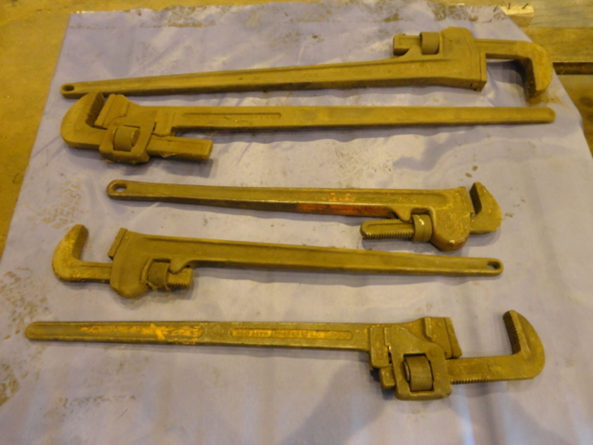 Lot of 5 Large Pipe Wrenches