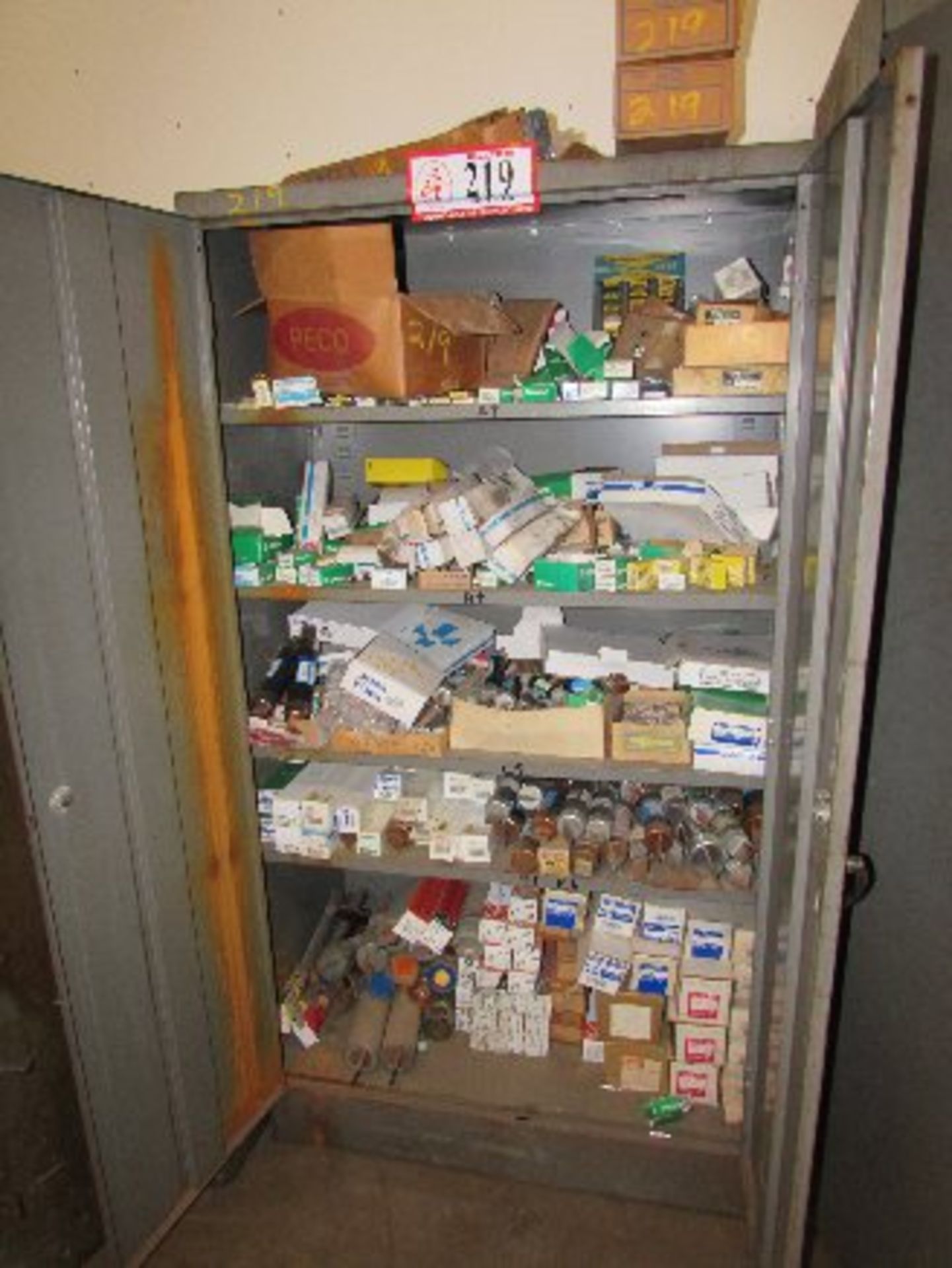 Metal 2-Door Storage Cabinet, W/Contents, Various Size Bus Fuses