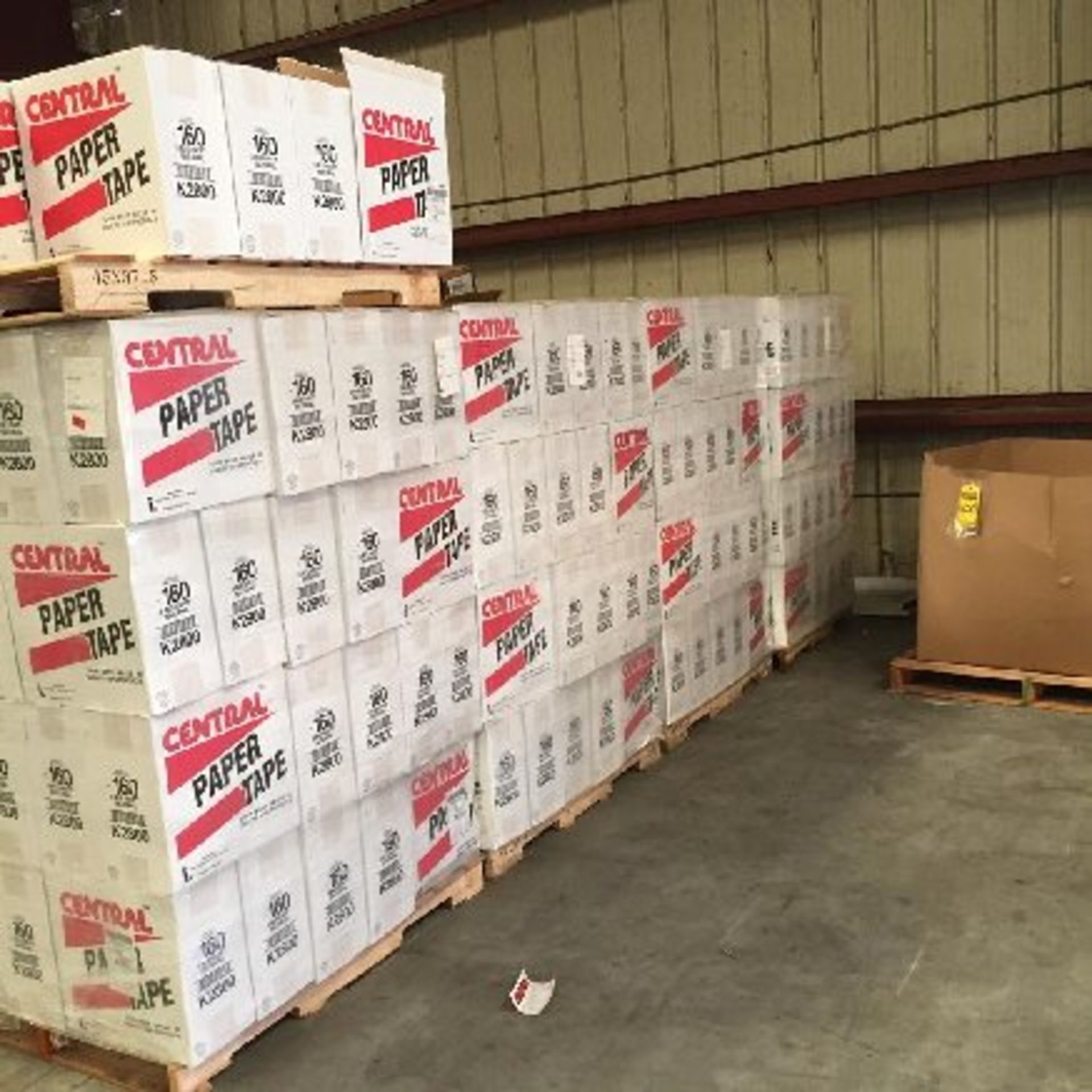 Central paper tape, 3" x 600 ft., 5 pallets, 10 rolls per box, Approx. 2000 rolls total