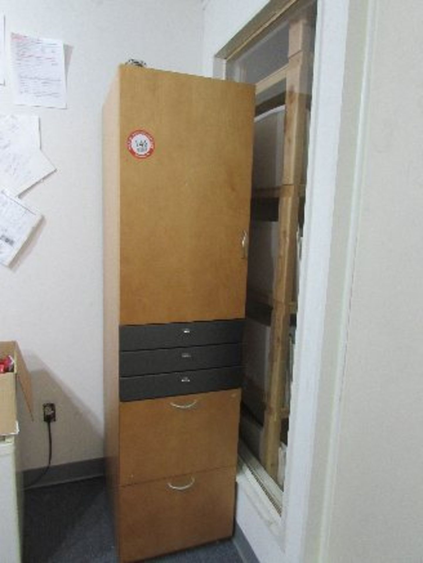 Press Wood 2 Drawer Cabinet w/upper single door Cabinet
