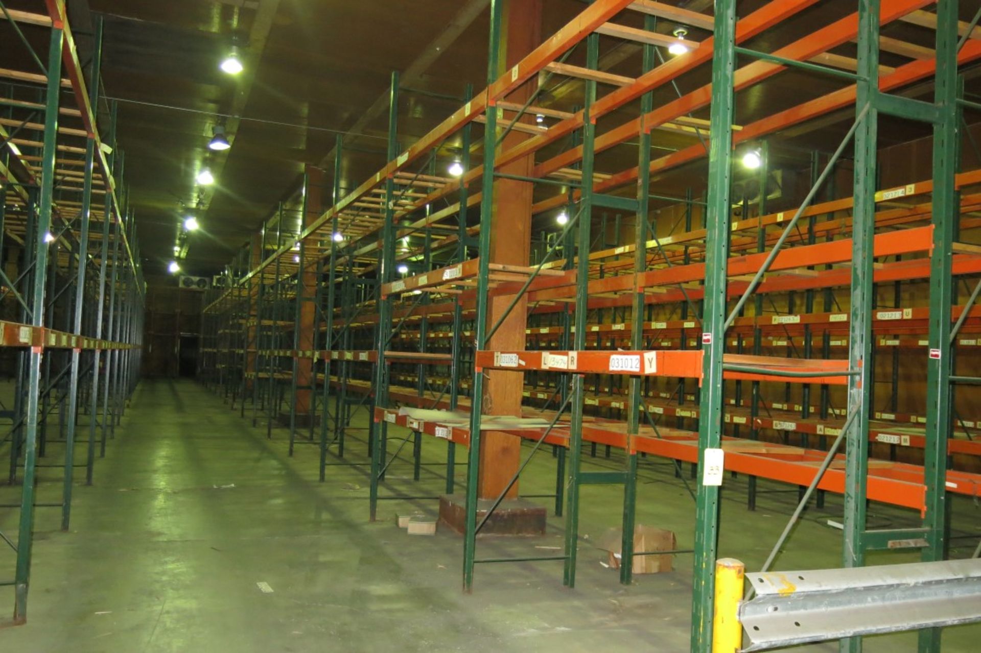 (16) Sections of  Pallet Racking: 9' Length Beams x 36" Deep x 16' Upright, with Cross Support