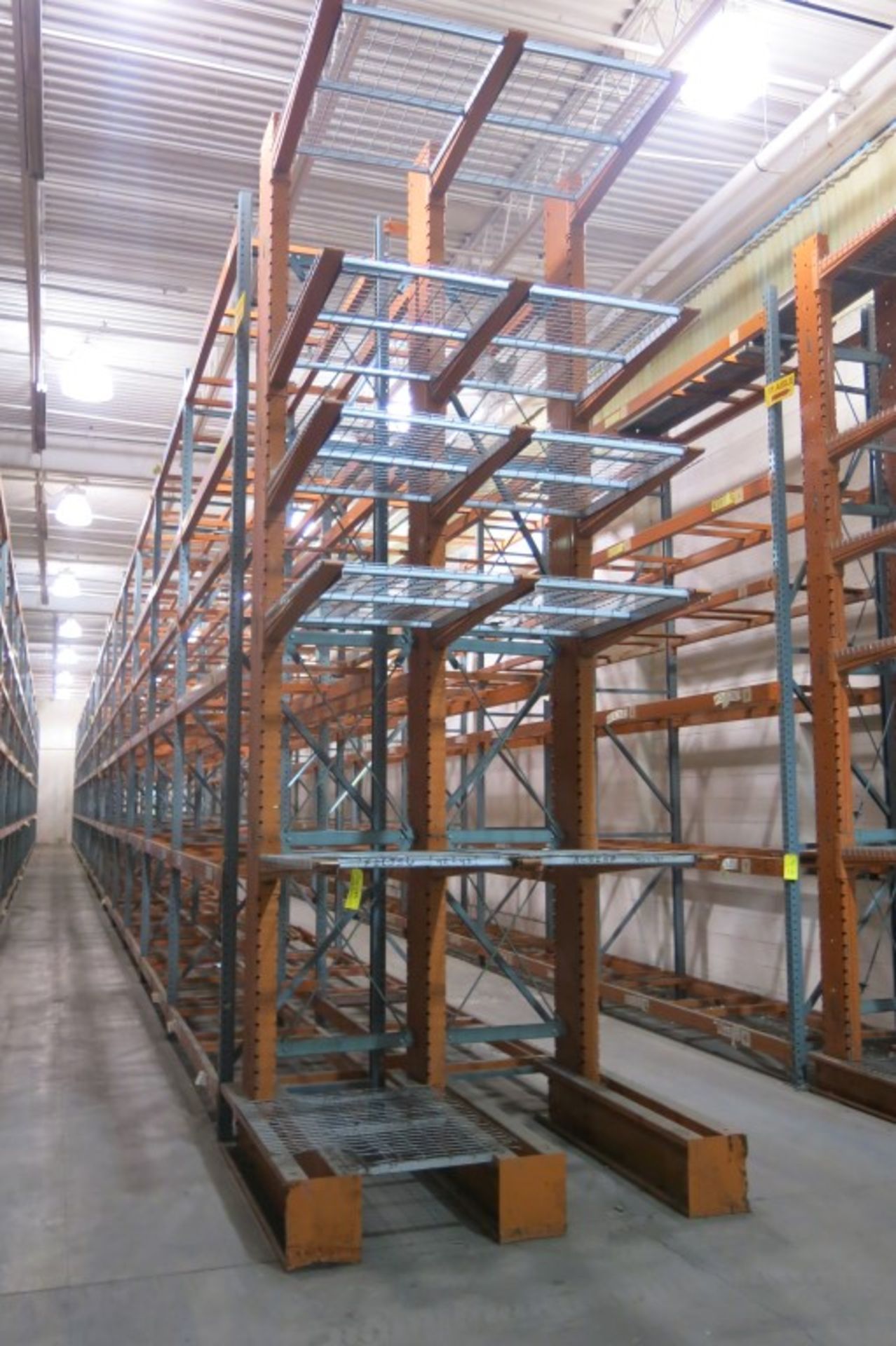 Cantilever Racking: 72" Width x 48" Deep x 18' Upright, with Wire Shelve Inserts as shown
