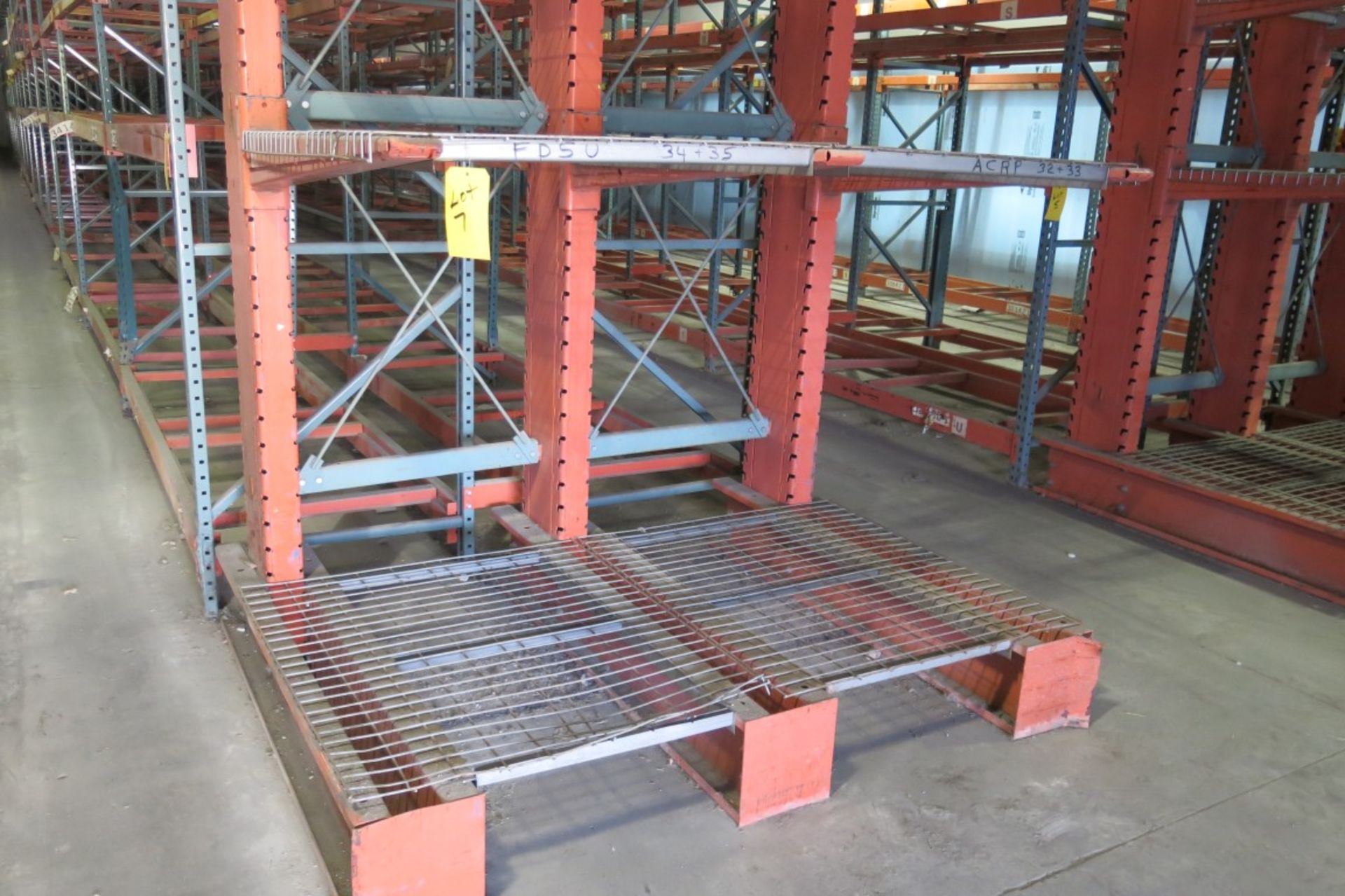 Cantilever Racking: 72" Width x 48" Deep x 13' Upright, with Wire Shelve Inserts as shown - Image 2 of 2