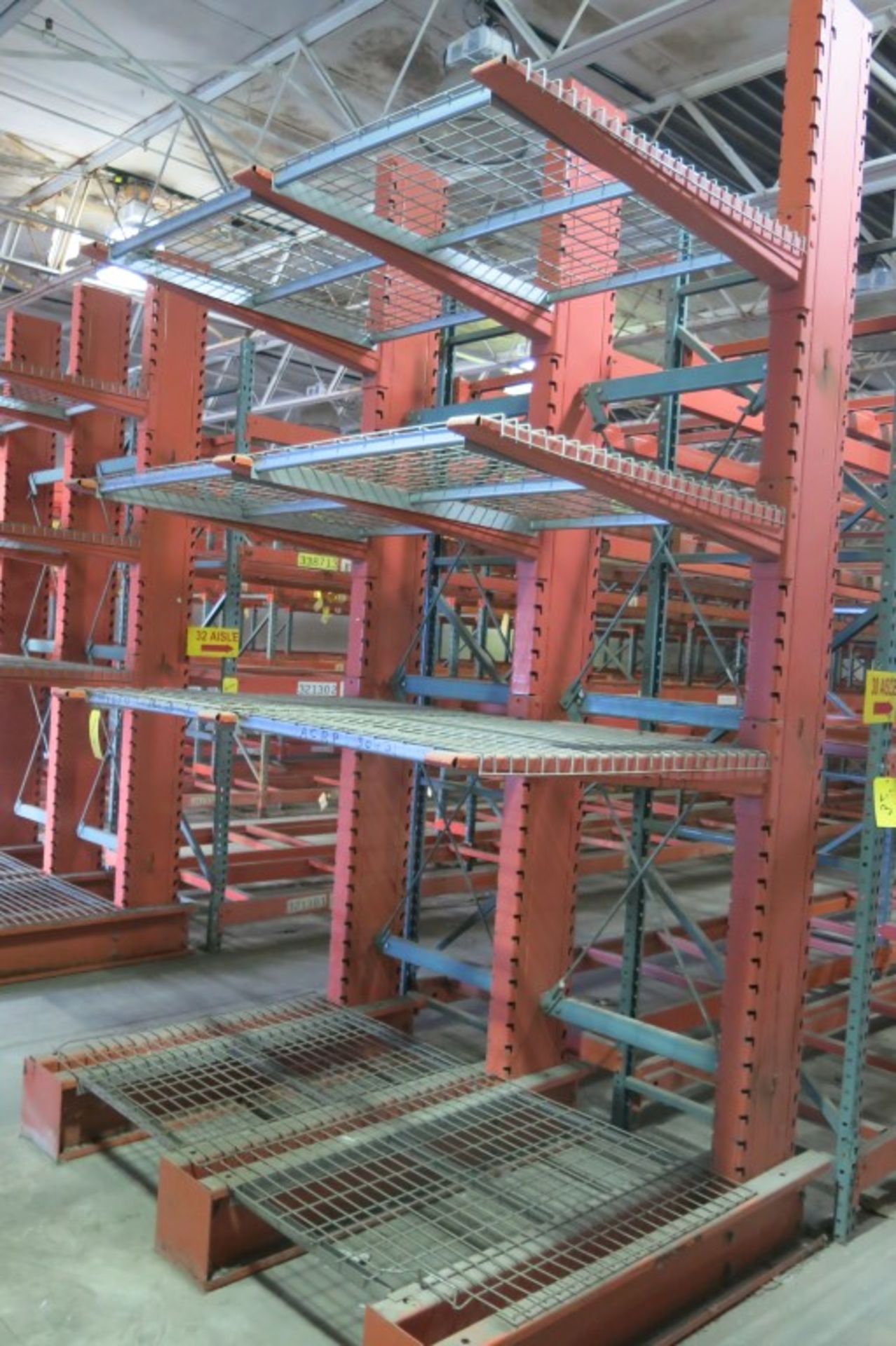 Cantilever Racking: 72" Width x 48" Deep x 13' Upright, with Wire Shelve Inserts as shown - Image 3 of 3