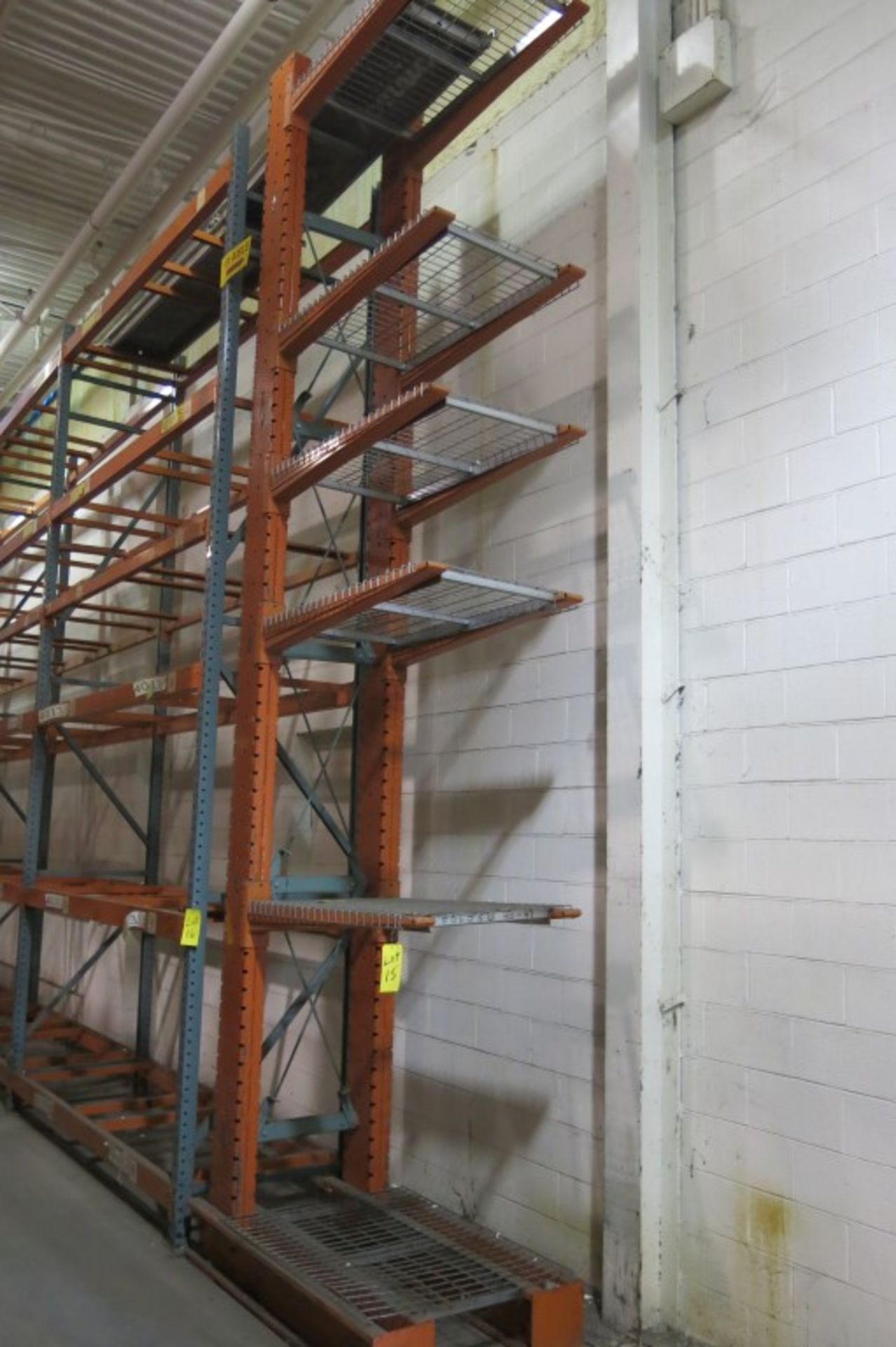 Cantilever Racking: 32" Width x 48" Deep x 18' Upright, with Wire Shelve Inserts as shown