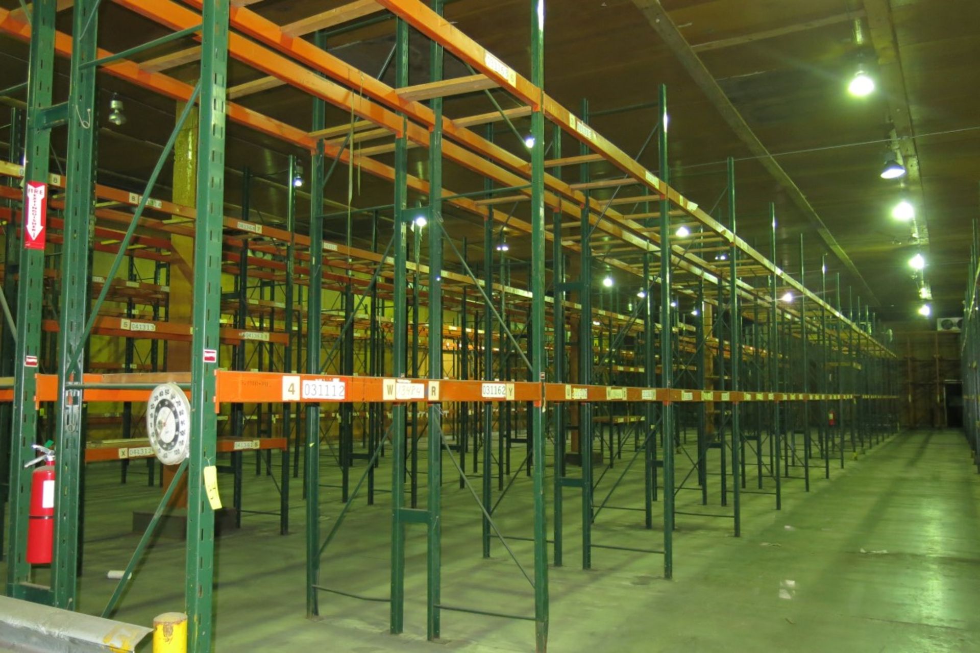 (16) Sections of  Pallet Racking: 9' Length Beams x 36" Deep x 16' Upright, with Cross Support