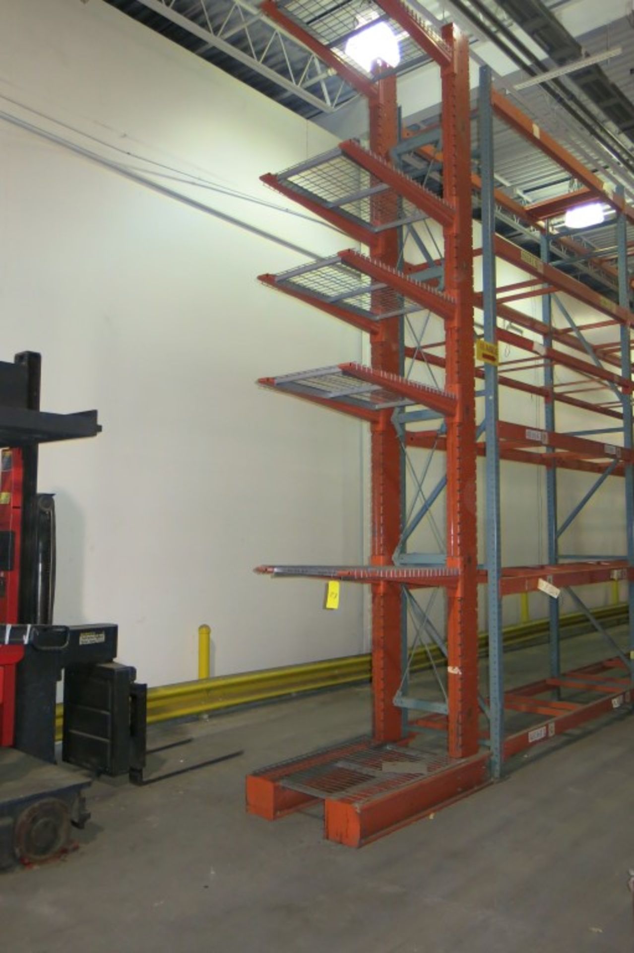 Cantilever Racking: 32" Width x 48" Deep x 18' Upright, with Wire Shelve Inserts as shown