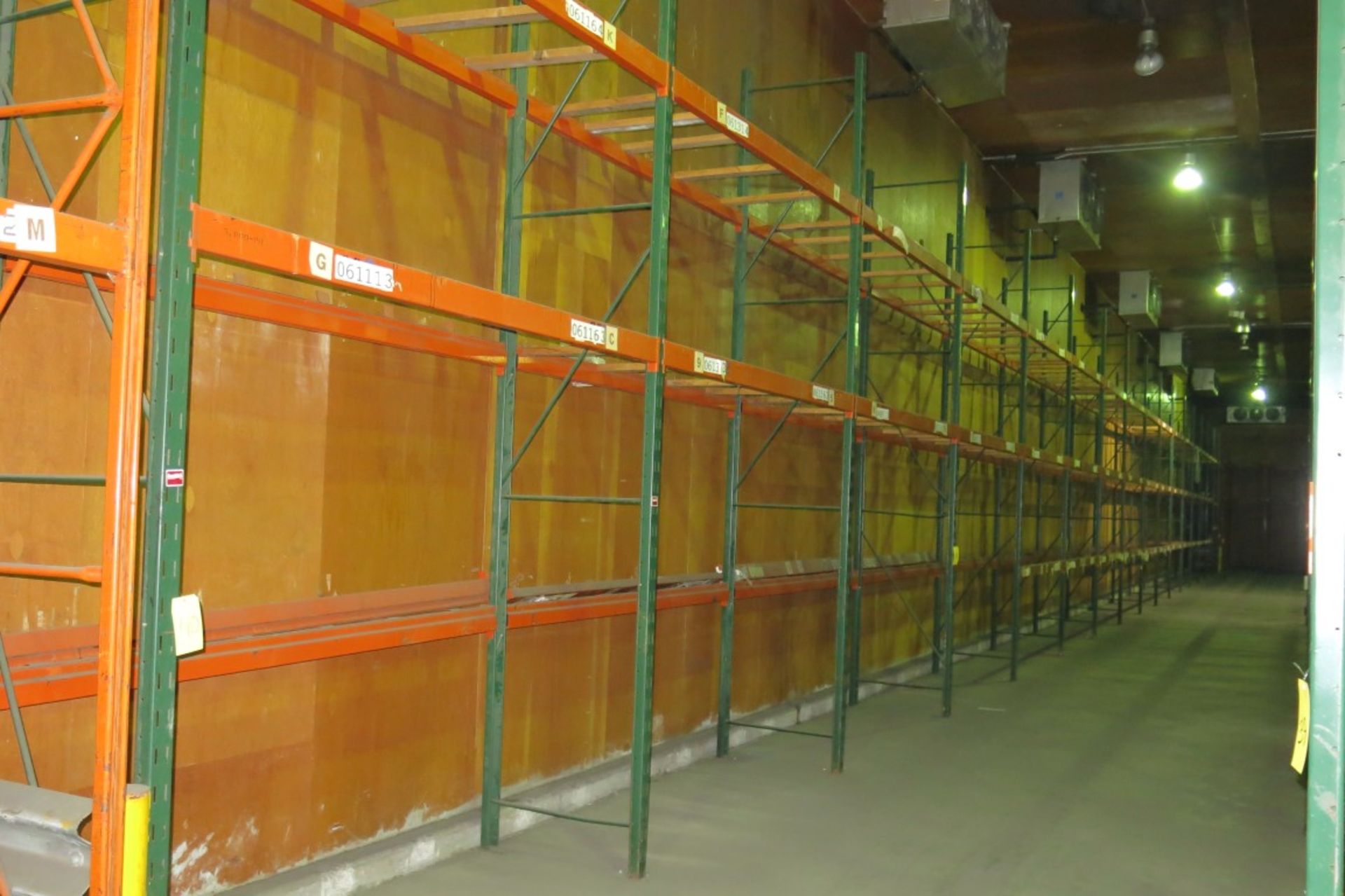 (16) Sections of  Pallet Racking: 9' Length Beams x 36" Deep x 16' Upright, with Cross Support