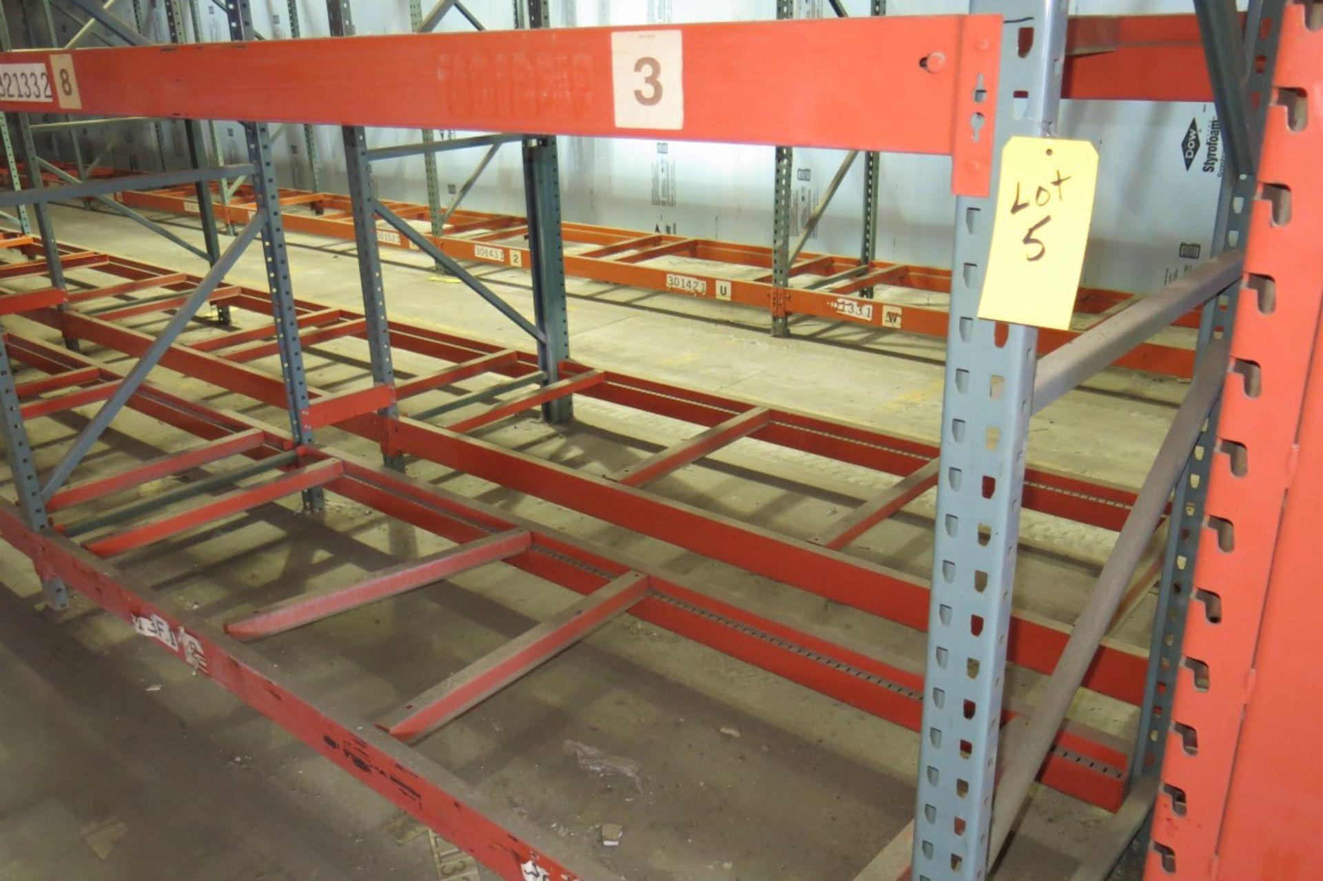 (17) Sections of  Pallet Racking: 9' Length Beams x 36" Deep x 11' Upright, Tear-drop Style with - Image 3 of 4