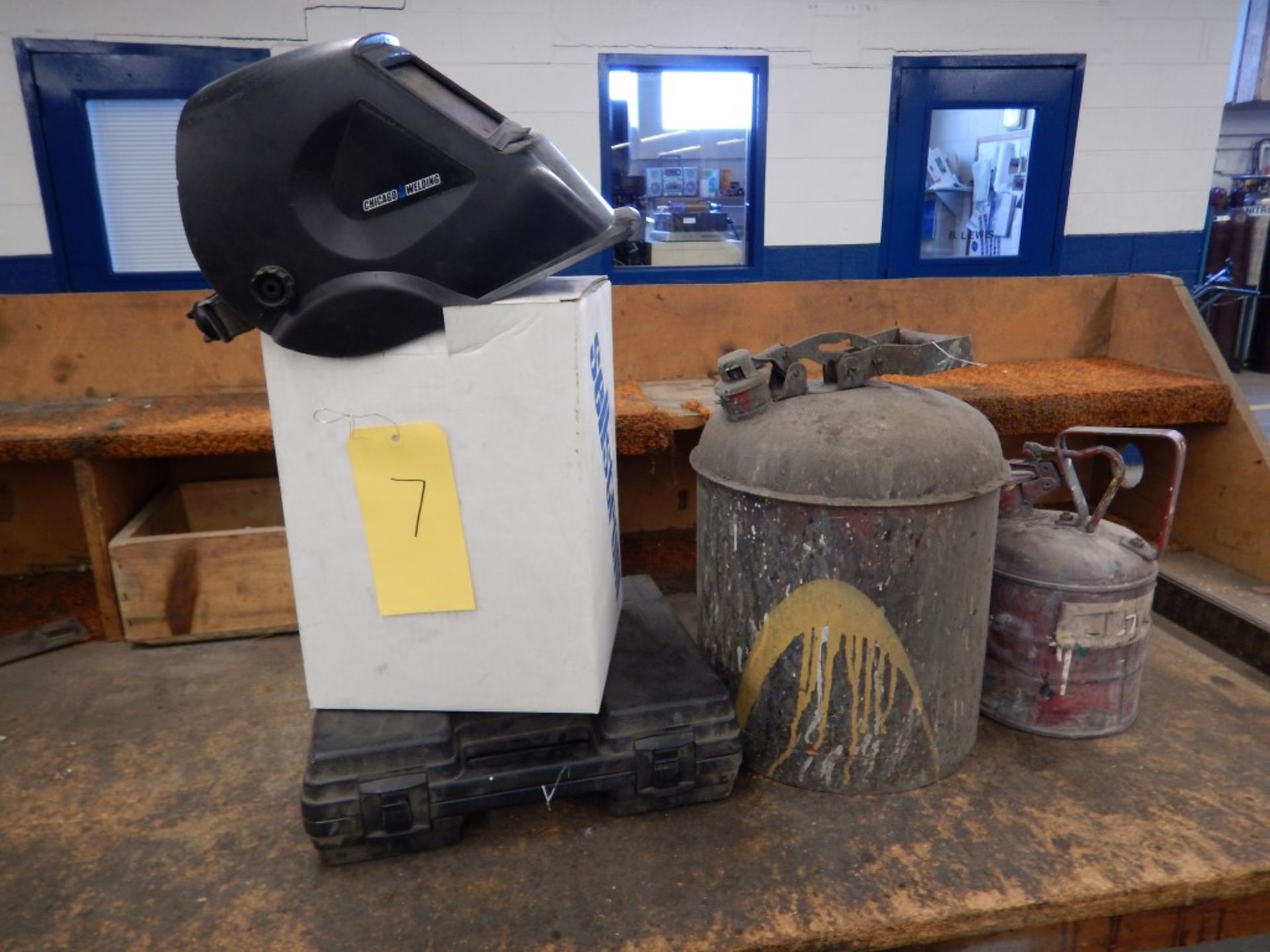 Welding helmets w/ 2 gas cans