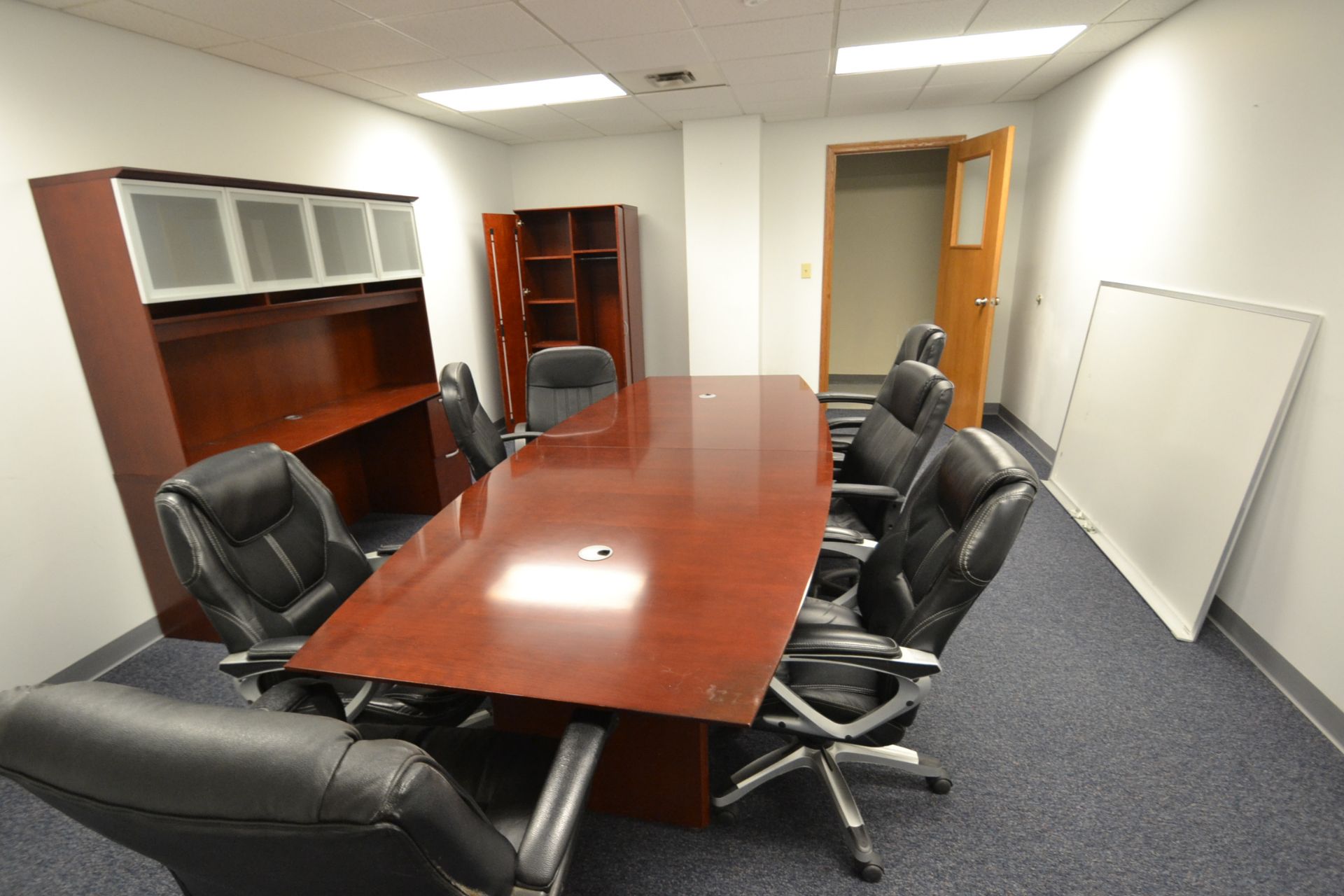 CONTENTS OF CONFERENCE ROOM, CONFERENCE TABLE, 10', WOOD, W/ 7 CHAIRS, DESK, WOOD, 2 DOOR CABINET, - Image 2 of 2