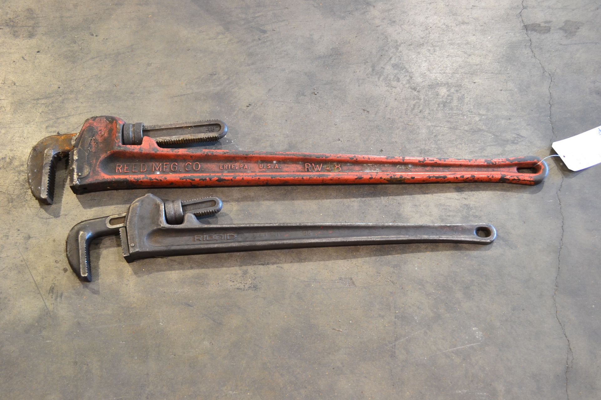(1) PIPE WRENCH, REED, 48", (1) PIPE WRENCH, 36"