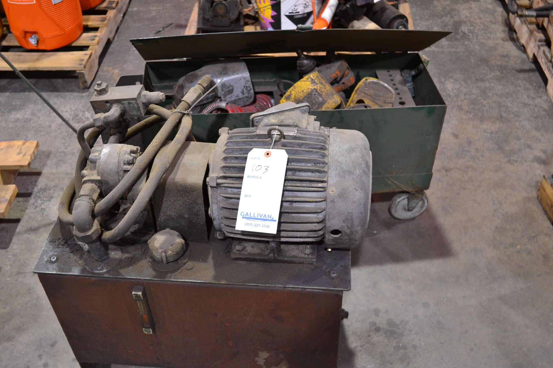 HYDRAULIC UNIT, TECO, MAX EI, 5HP, W/ FOOT CONTROLS, UNKNOWN WORKING CONDITION