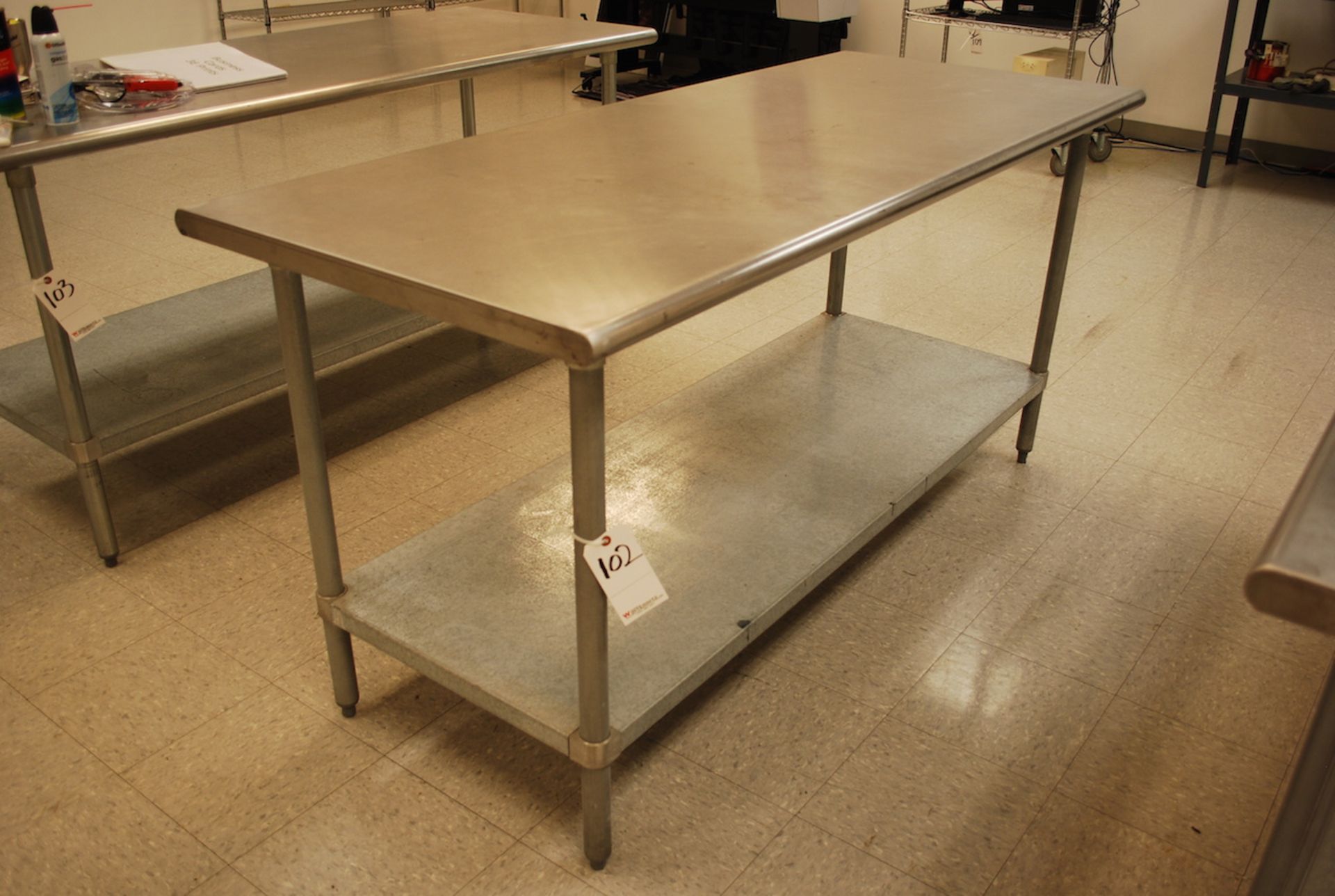 72" X 30" STAINLESS STEEL WORK BENCH