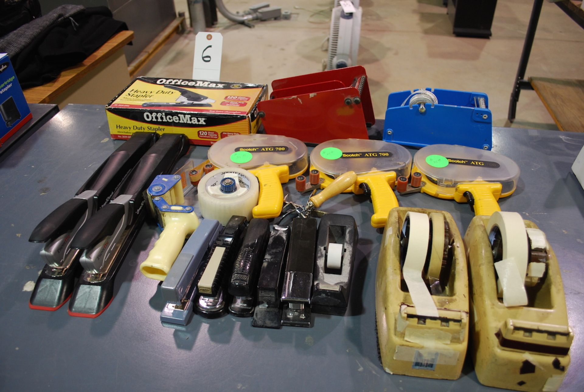 LOT:  ASSORTED STAPLERS & TAPERS