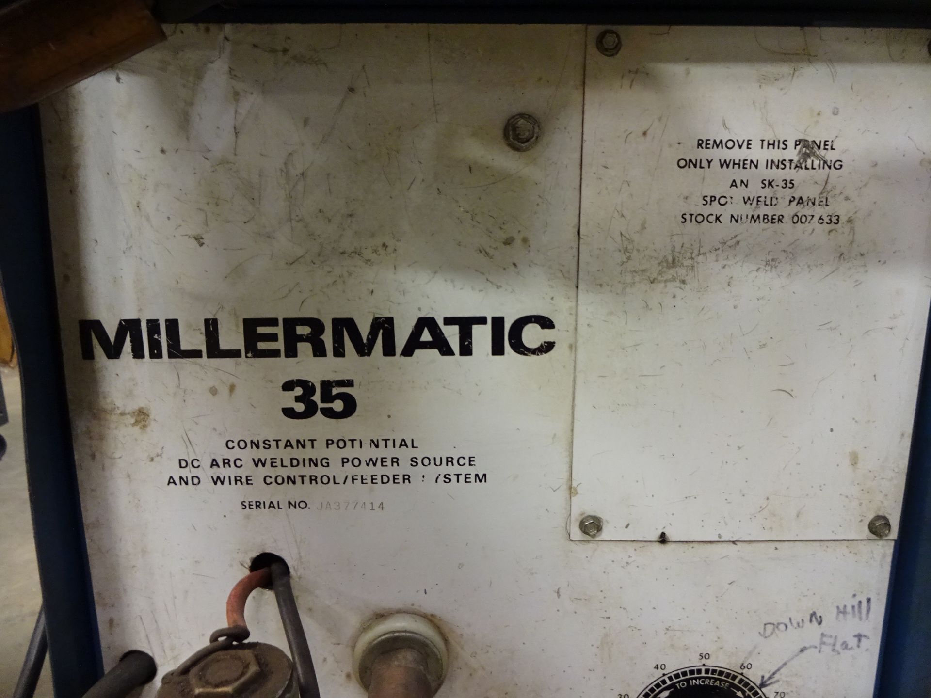 MILLER MILLERMATIC 35 CONSTANT POTENTIAL DC ARC WELDING POWER SOURCE: S/N JA377414 - Image 2 of 2