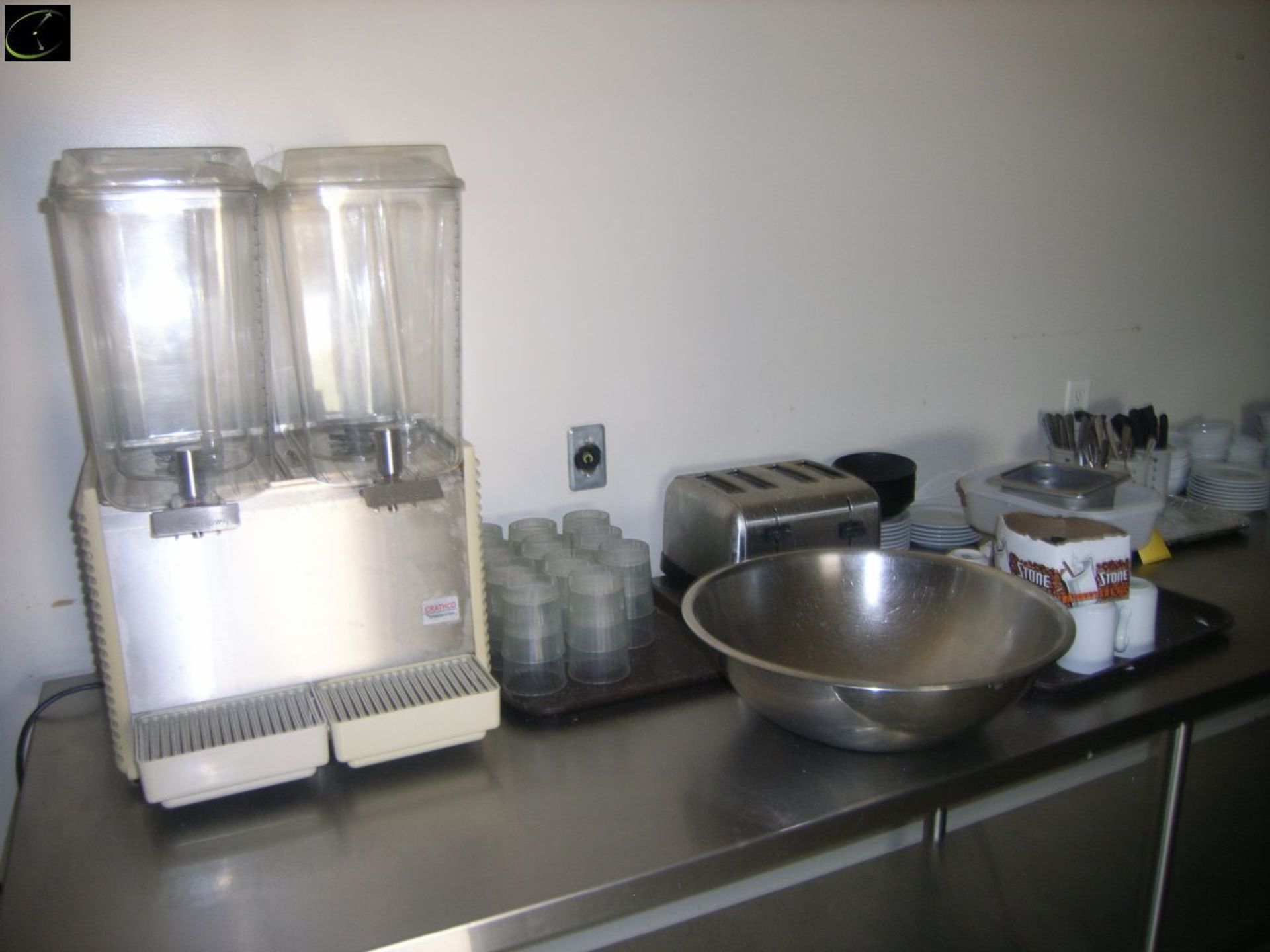 Approx. 10 Ft. Stainless Steel Table & Approx. 4 Ft. Stainless Steel Table w/ Juice Dispenser, - Image 3 of 6