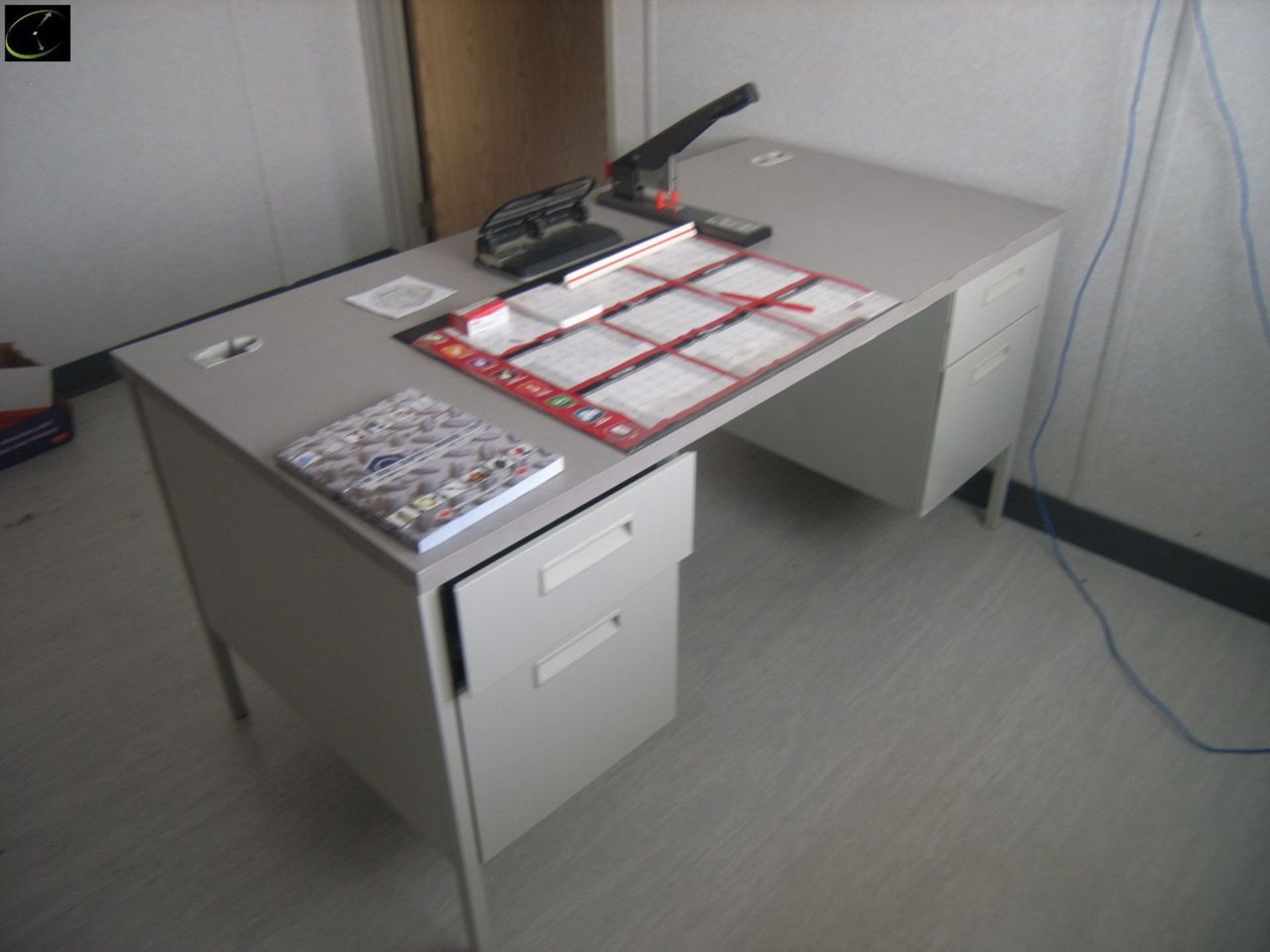 Two Pedestal Office Desk, Two Drawer Horizontal Filing Cabinet, Four Drawer Letter Size Filing - Image 4 of 6