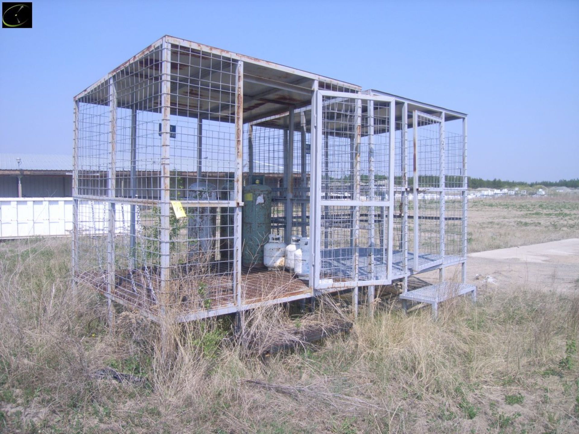 TWO Large Steel Caged Cylinder Containers - Image 2 of 6