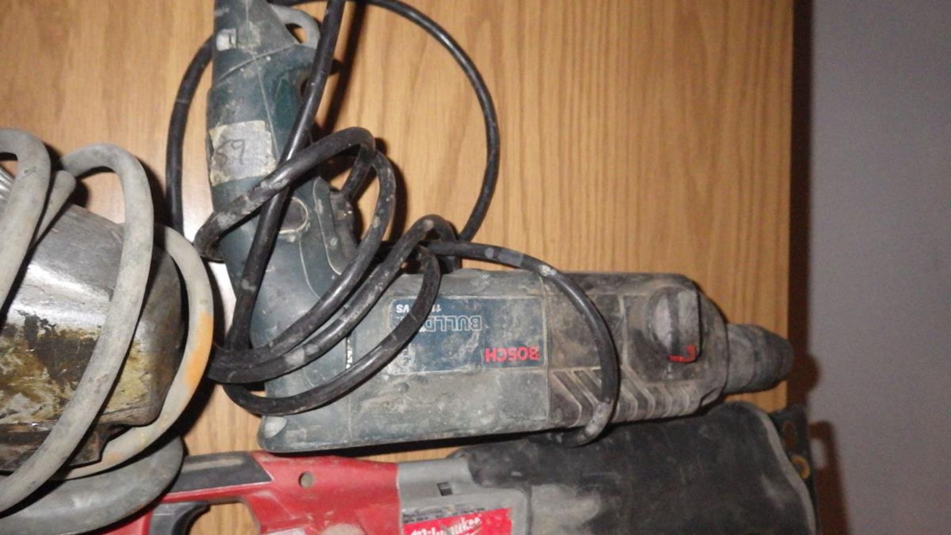 Two Milwaukee reciprocating saws one bosch hammer drill and one angle grinder - Image 5 of 5