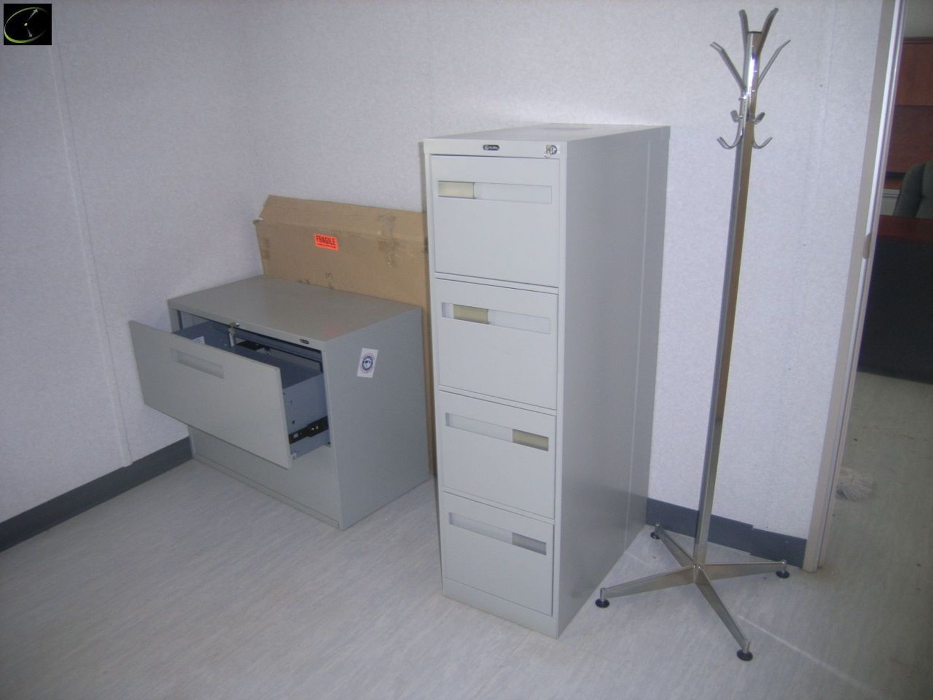 Two Pedestal Office Desk, Two Drawer Horizontal Filing Cabinet, Four Drawer Letter Size Filing - Image 5 of 6