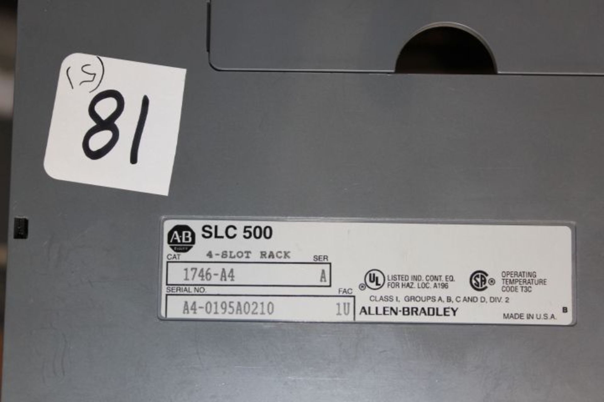 (5) AB SLC-500 4-Slot Racks 1746-A4 - Image 3 of 3