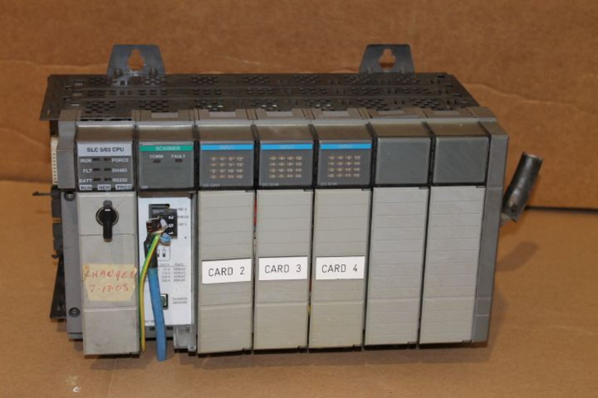 AB SLC 500 7-Slot Rack 1746-A7 with 4 Cards and SLC 5/03 CPU