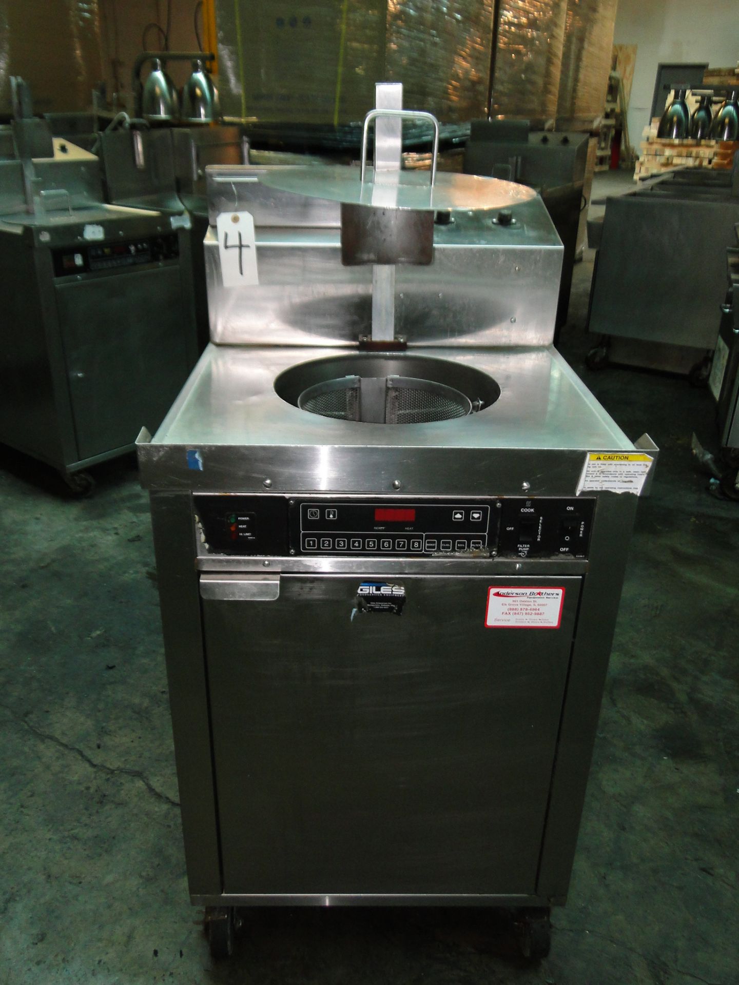 Giles "Chester Fried" Gas Fired Deep Fryer with Auto Lift, Model CF4006, S/N: A410140206, Equipped