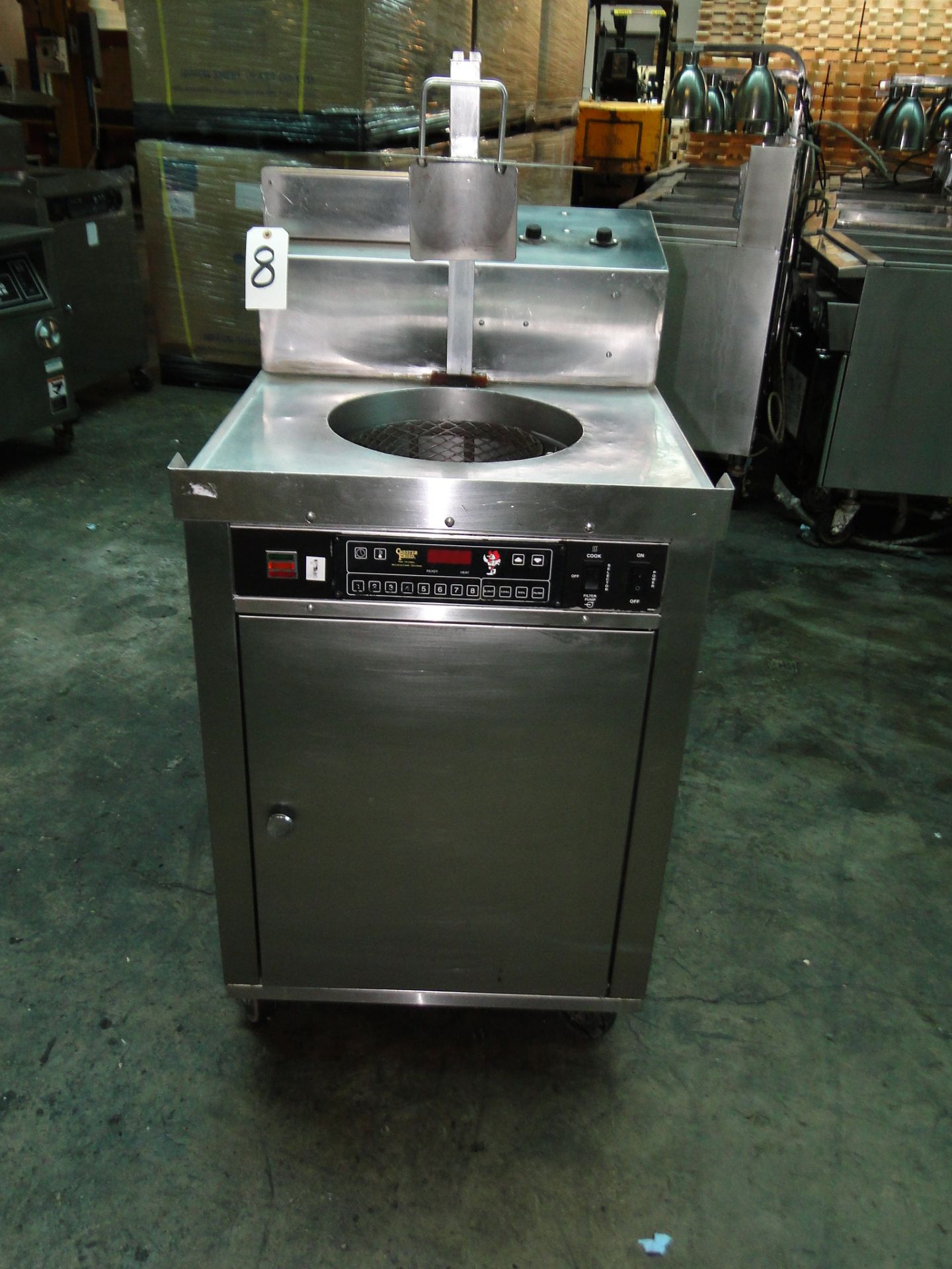 Giles "Chester Fried" Gas Fired Deep Fryer with Auto Lift, Model CF4006, S/N: A411070008, Equipped